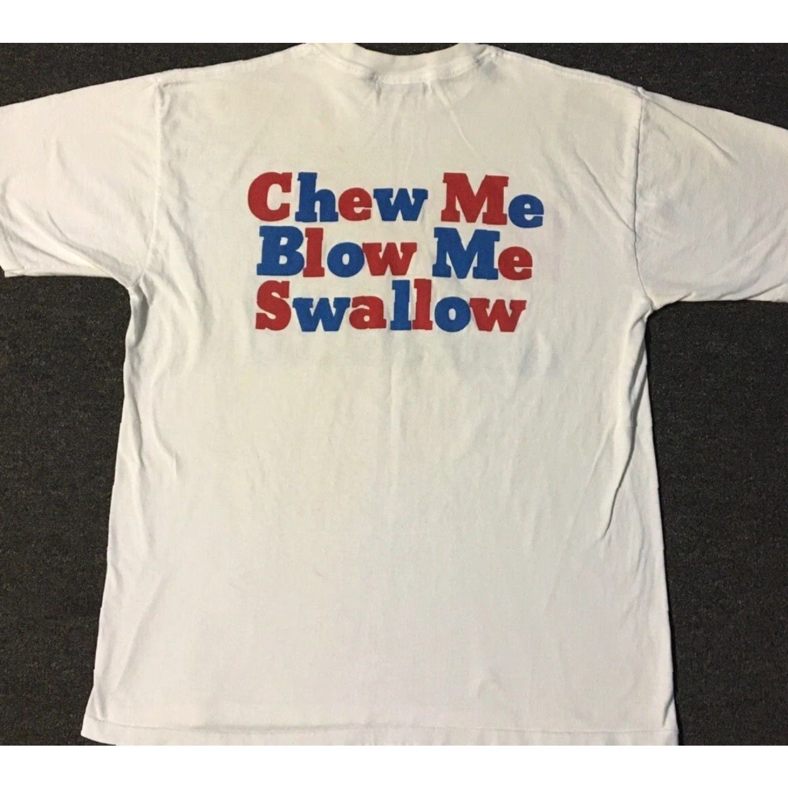 FUCT VINTAGE Balzout Shirt XL White 90s Bazooka Gum Joke Distressed Crackle Single Stitch Men T-Shirt Vintage 90s Surf Rock Punk USA US Made Xl Crude Fun Size US XL / EU 56 / 4 - 2 Thumbnail