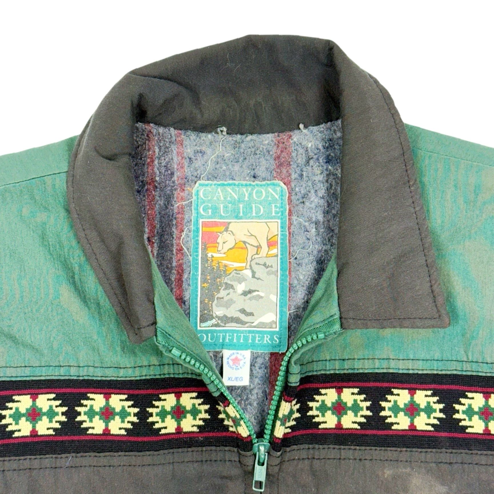 Vintage VINTAGE Canyon Guide Outfitters Aztec Blanket Lined Bomber Jacket Mens XL USA Size US XL / EU 56 / 4 - 4 Thumbnail