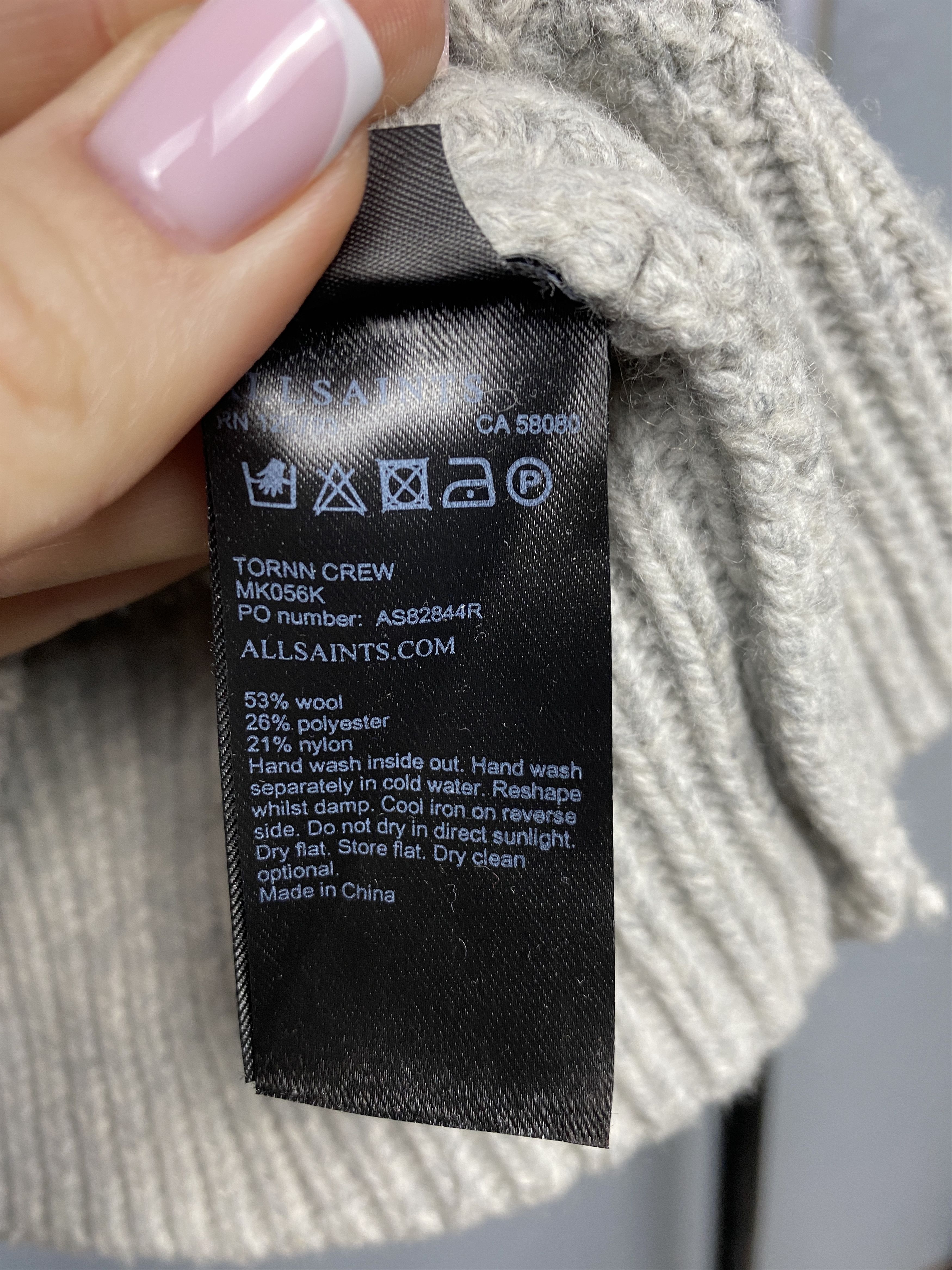 Allsaints Allsaints Tornn Crew Neck Mens Wool Knit Sweater Size US M / EU 48-50 / 2 - 4 Thumbnail
