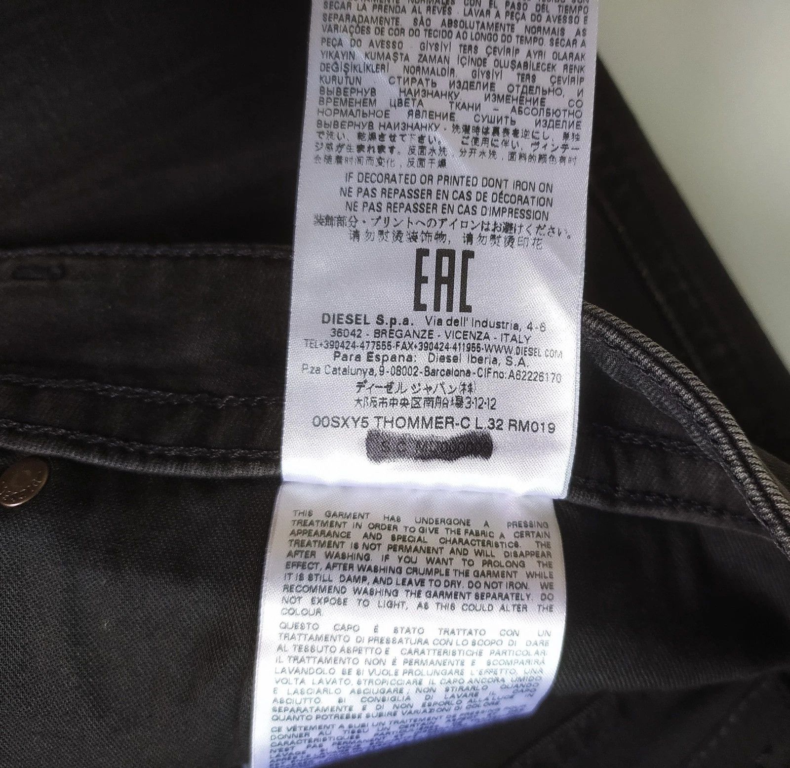 Diesel Diesel THOMMER-C L.32 MENS JEANS T/9616 Size US 36 / EU 52 - 9 Thumbnail