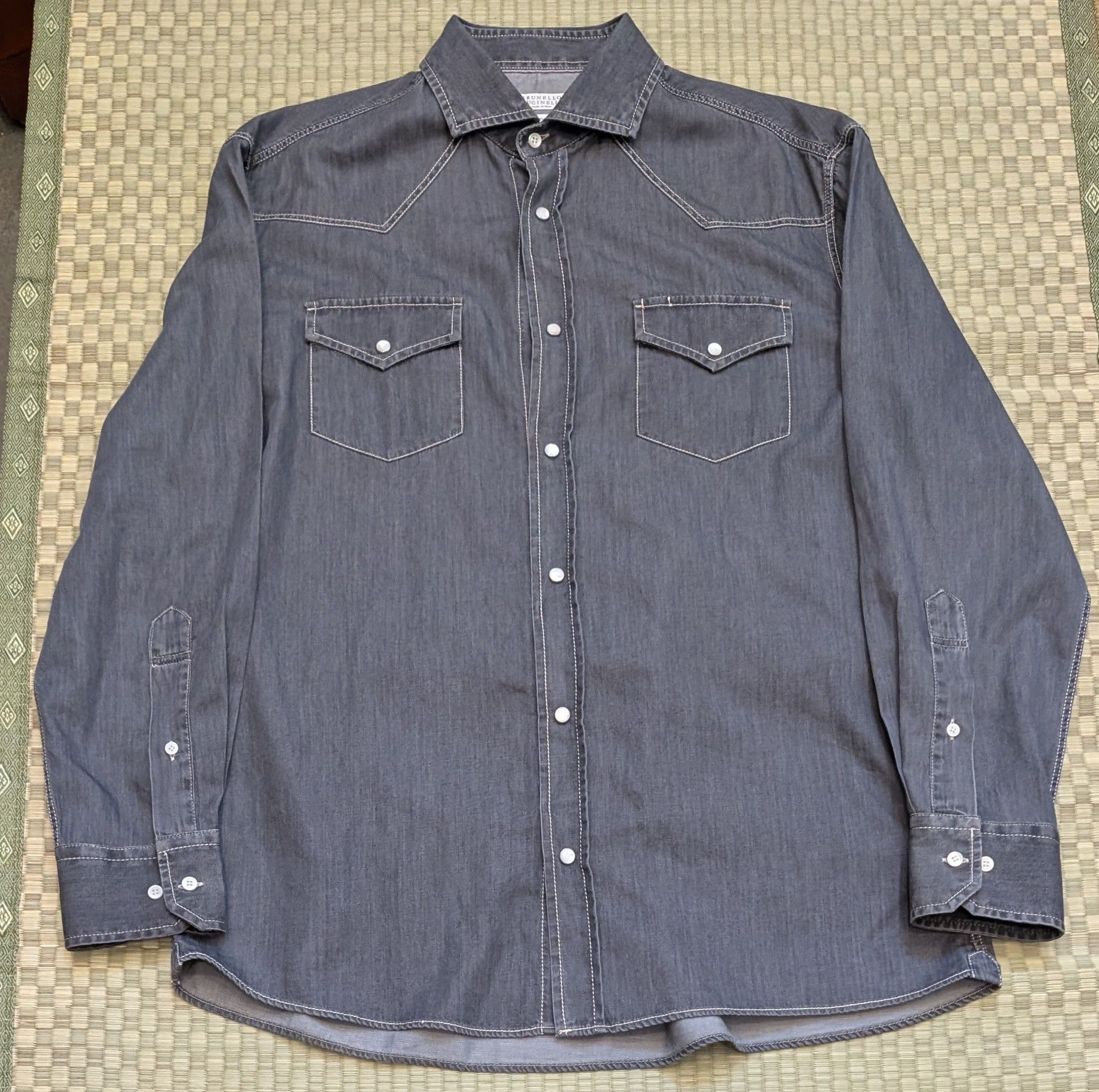 Brunello Cucinelli Brunello Cucinelli Easy Fit Denim Western Shirt Size US XXL / EU 58 / 5 - 1 Thumbnail