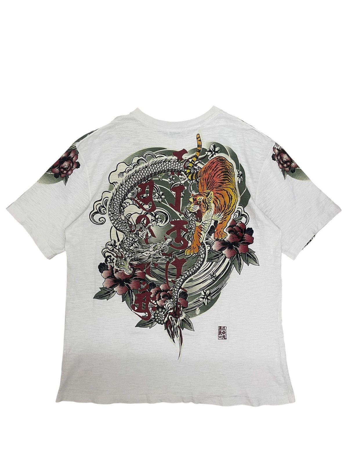 Karakuri Tamashii Y2K Karakuri Tamashii Dragon VS Tiger Overprint Sukajan Tee Size US L / EU 52-54 / 3 - 1 Thumbnail
