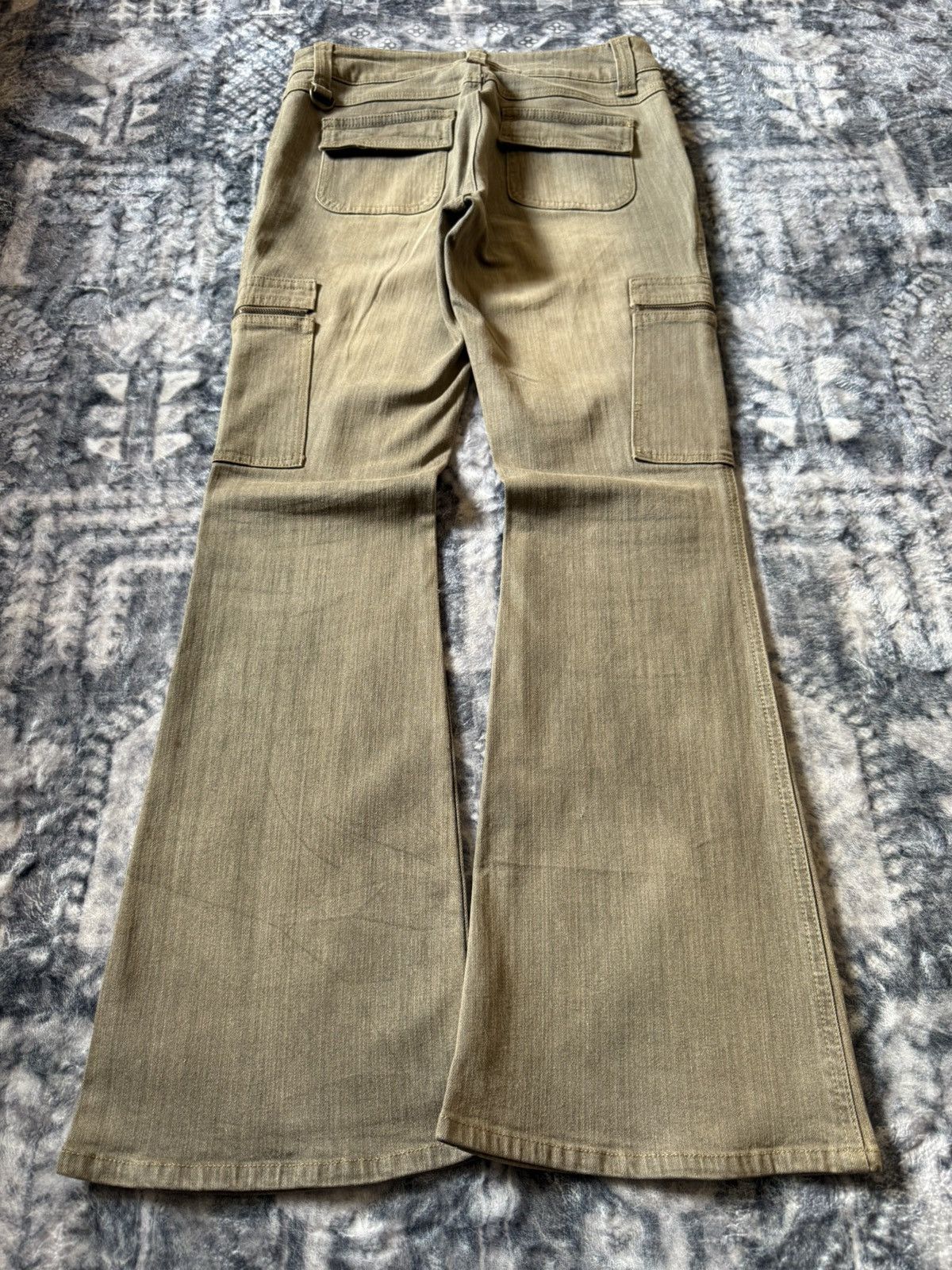 Japanese Brand Daily Topics Smokey Mud Gray Wash Flared Cargo Denim Pants Size US 28 / EU 44 - 2 Thumbnail