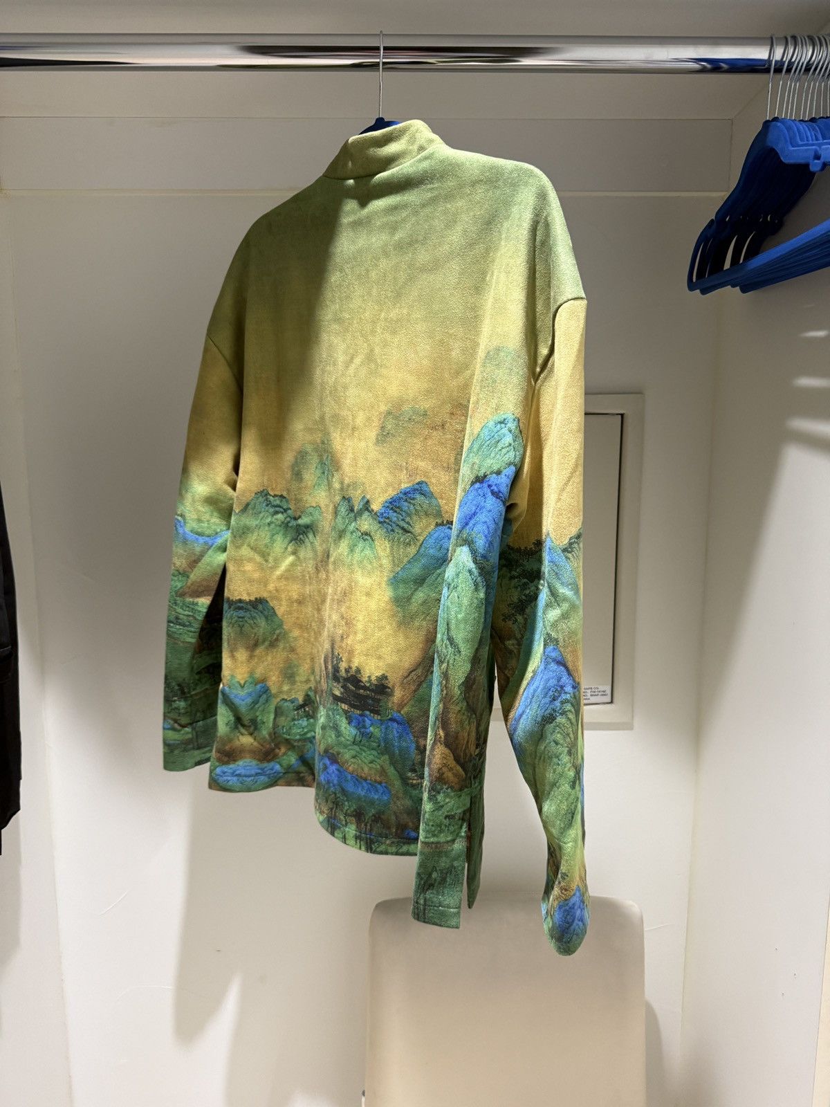 Other Chinese Tang Style Landscape Print Suede Jacket Size US L / EU 52-54 / 3 - 2 Thumbnail