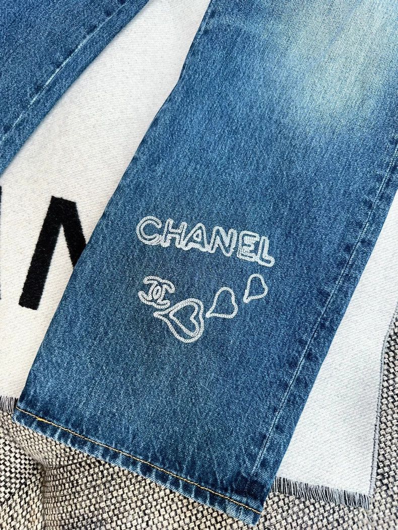 Chanel Chanel 24b Autumn and Winter Love Embroidery Graffiti Blue Size 42" / US 20 - 4 Thumbnail