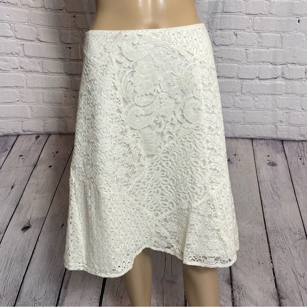 Ralph Lauren NWT New $195 Lauren Ralph Lauren Cream Patchwork Lace Skirt Size 38" / US 16 / IT 52 - 3 Thumbnail