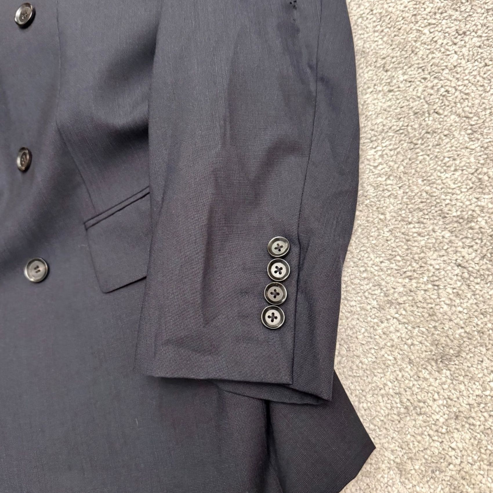 Doublet Eduard Dressier Blazer Mens 44S Navy Blue Double Breasted Virgin Wool Mientus Size 44R - 3 Thumbnail