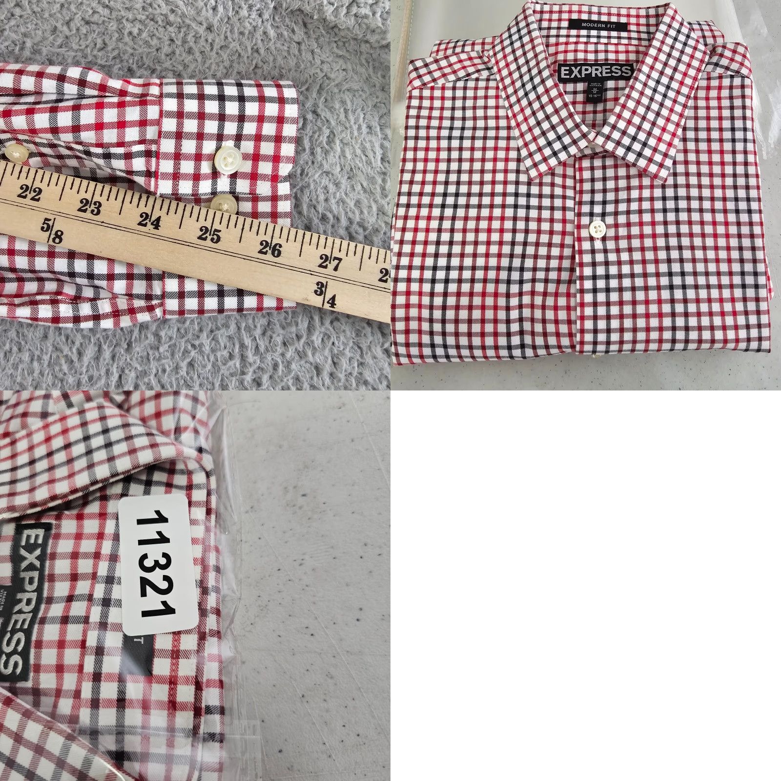 Express Express Shirt Mens M Red Check Button-Up Shirt Size US M / EU 48-50 / 2 - 8 Thumbnail