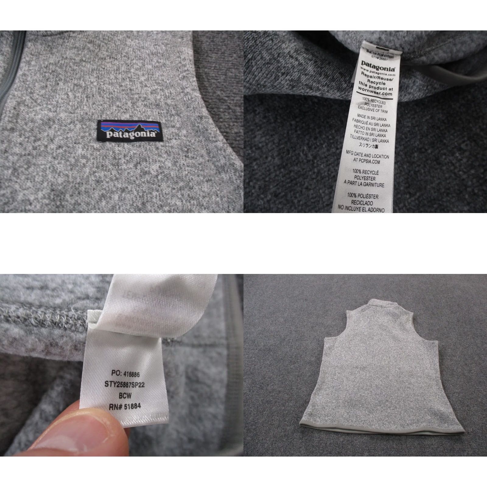 Patagonia Patagonia Vest Jacket Womens M Gray Better Sweater Fleece Hiking Outdoor 25887 Size M / US 6-8 / IT 42-44 - 8 Thumbnail