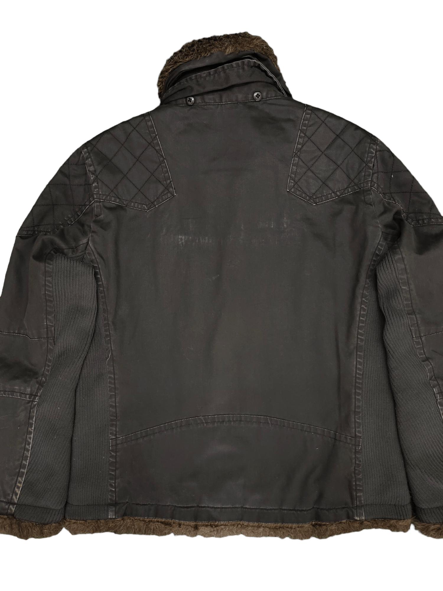 Chevignon Chevignon Waxed Faux Fur Zip Jacket Ifsixwanine lgb Style Size US L / EU 52-54 / 3 - 10 Thumbnail