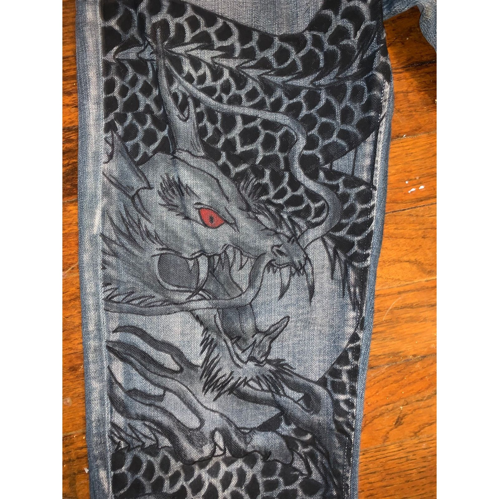 Levi's Levi’s 511 Handcukk Custom Painted Jeans Mens 32x34 1 of 1 Size US 32 / EU 48 - 4 Thumbnail