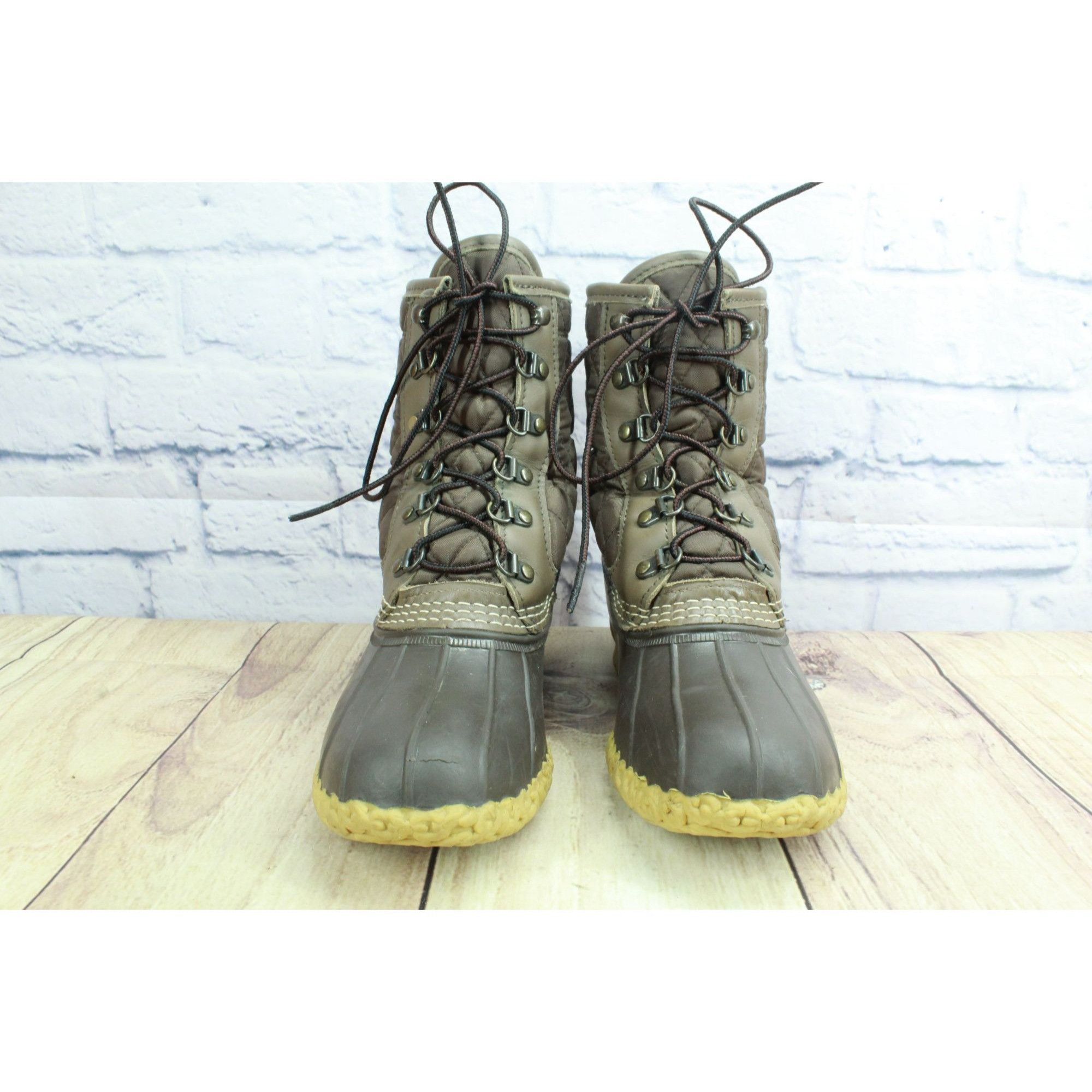 L.L. Bean LL Bean Brown Shearling Quilted Insulated Duck Boots Size US 6 / IT 36 - 4 Thumbnail