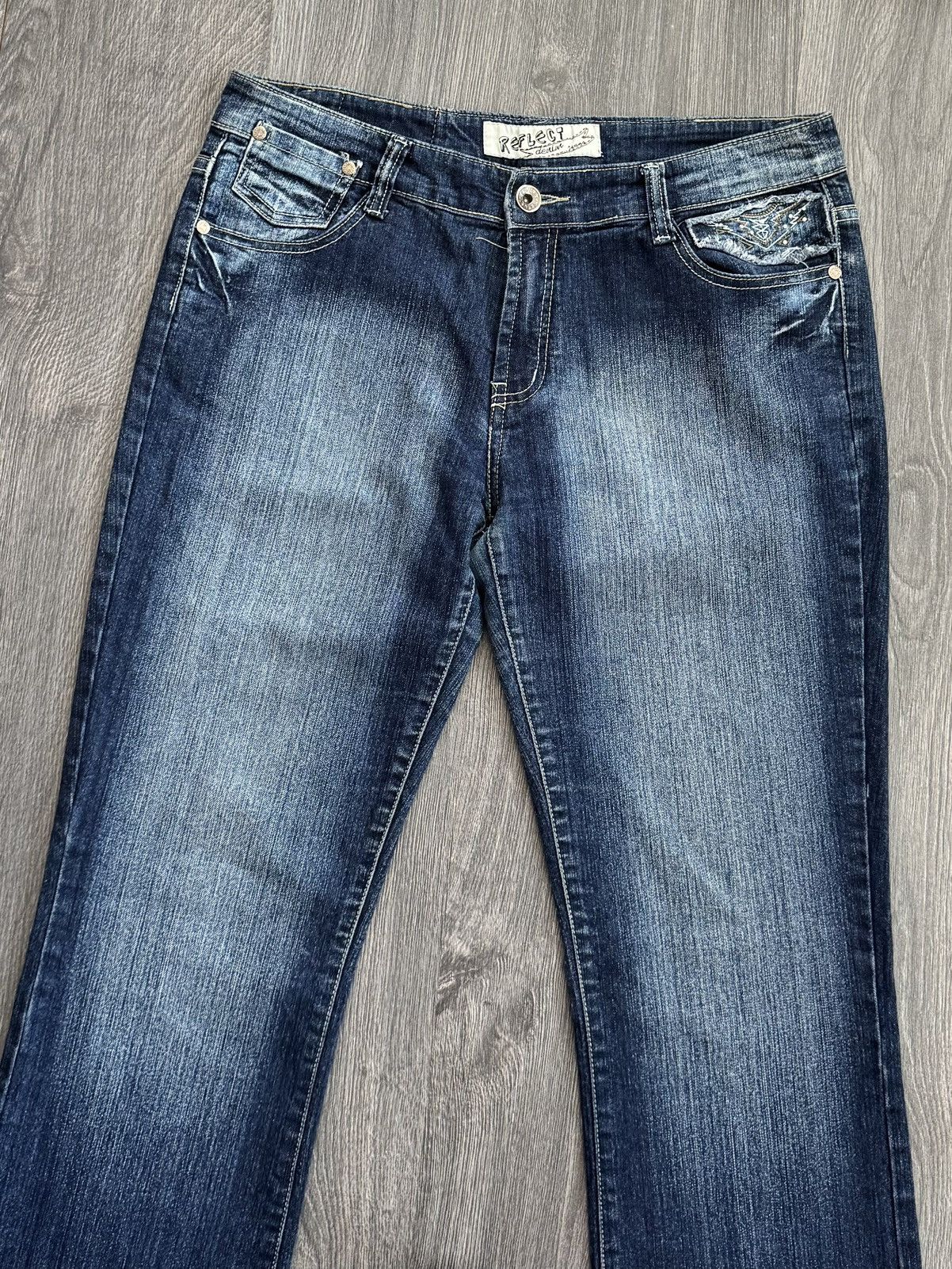 Japanese Brand Y2K Vintage Reflect Washed Flared Jeans If6was9 style Size US 34 / EU 50 - 2 Thumbnail