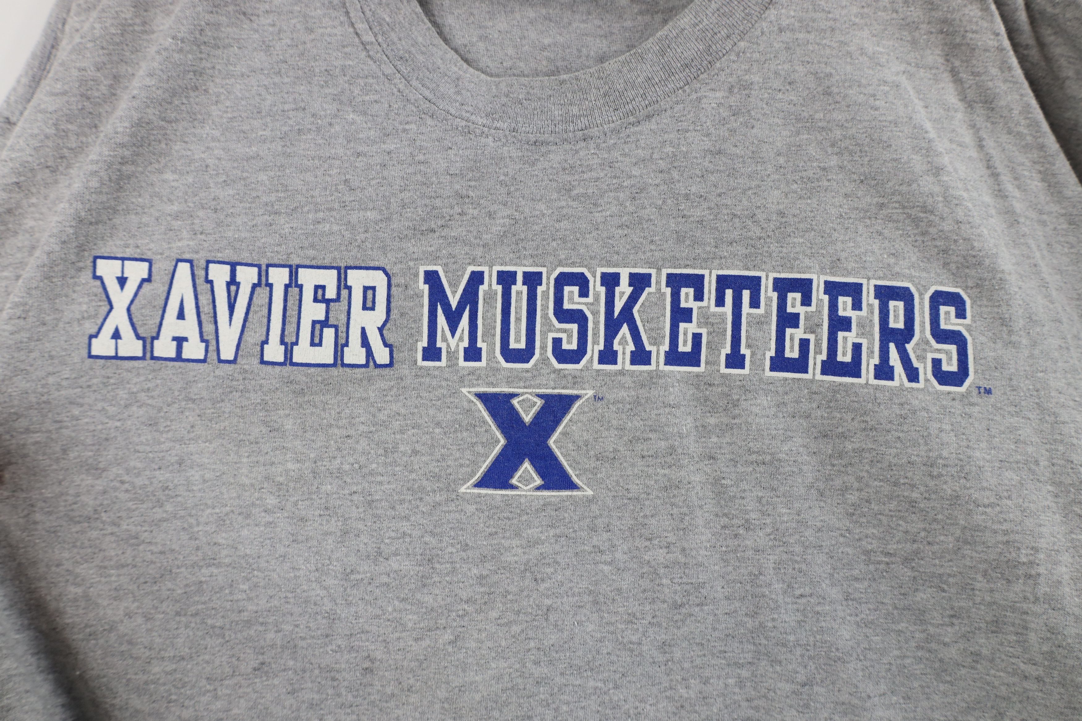 Vintage Vintage 90s Y2K Xavier University Short Sleeve T-Shirt Gray Size US XL / EU 56 / 4 - 4 Thumbnail