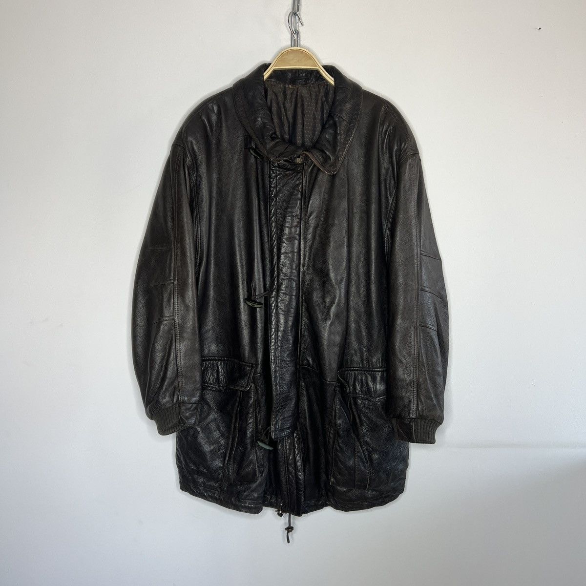 Hugo Boss Vintage 90s y2k Hugo Boss Leather Jacket Coat Calfskin Sz 52 Size US L / EU 52-54 / 3 - 1 Thumbnail