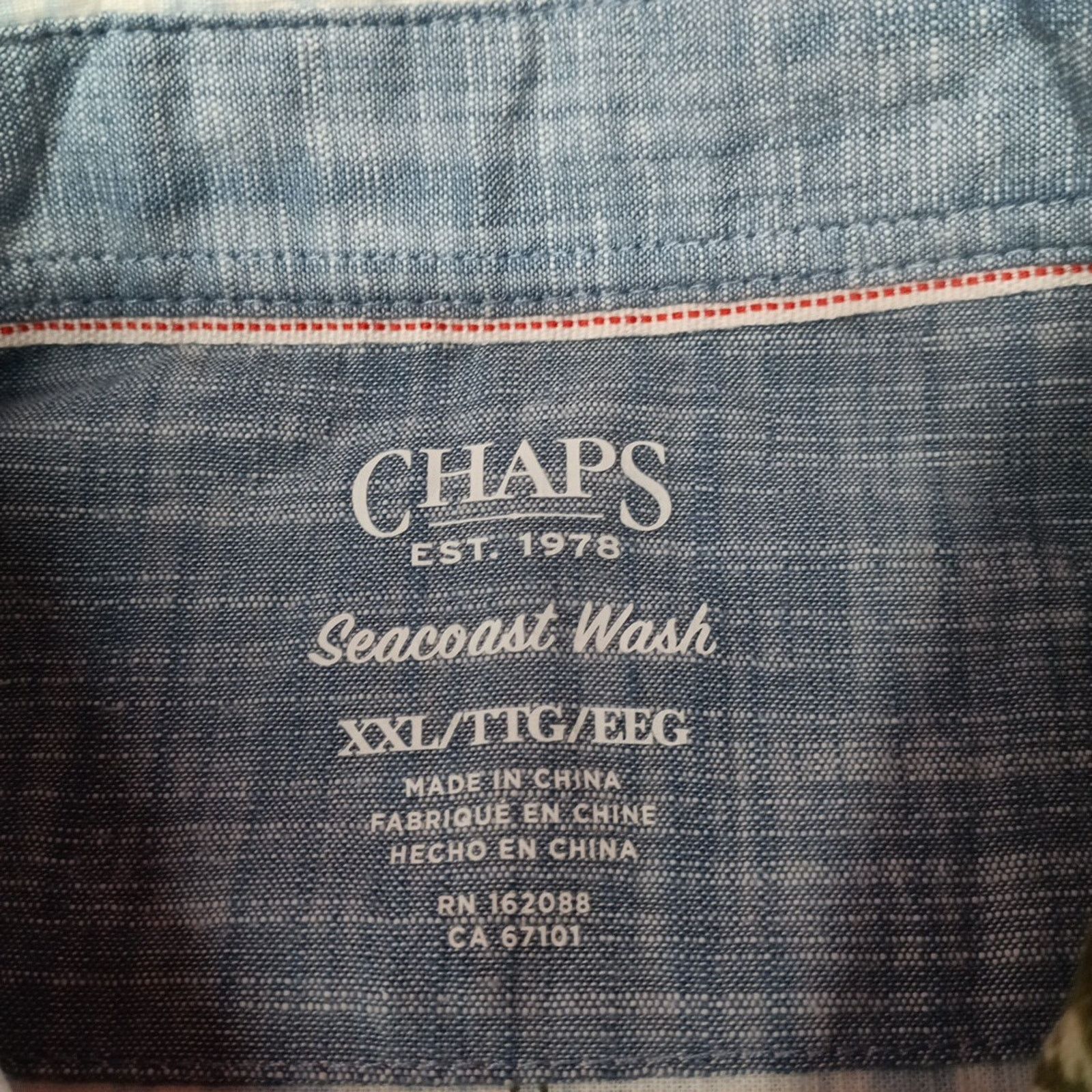 Chaps Chaps Chambray Woven Shirt Men's 2XL White Sand Floral Print Size US XXL / EU 58 / 5 - 3 Thumbnail