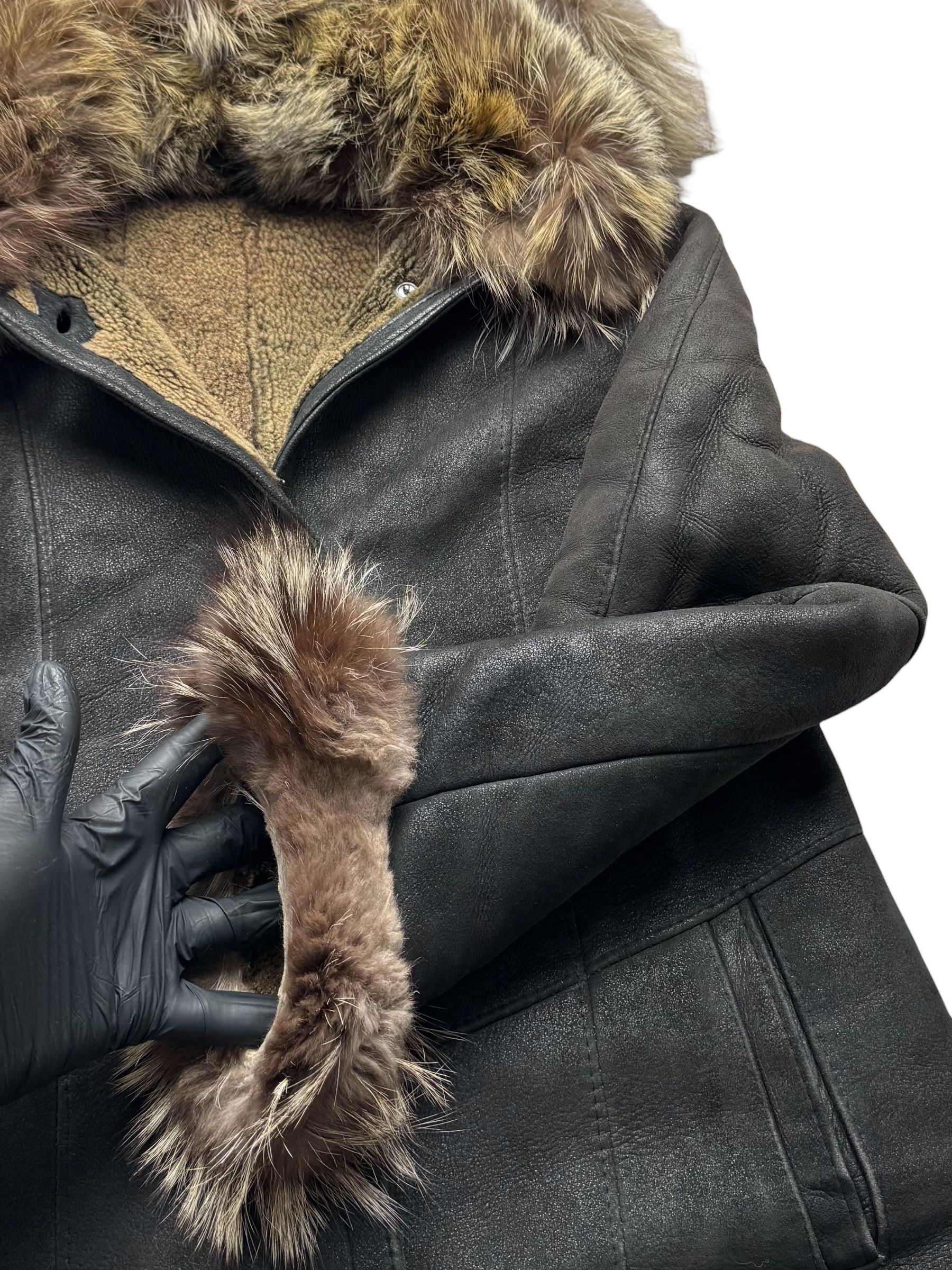 Vintage 90's Real Sheepskin Coat(V257) Size L / US 10 / IT 46 - 4 Thumbnail