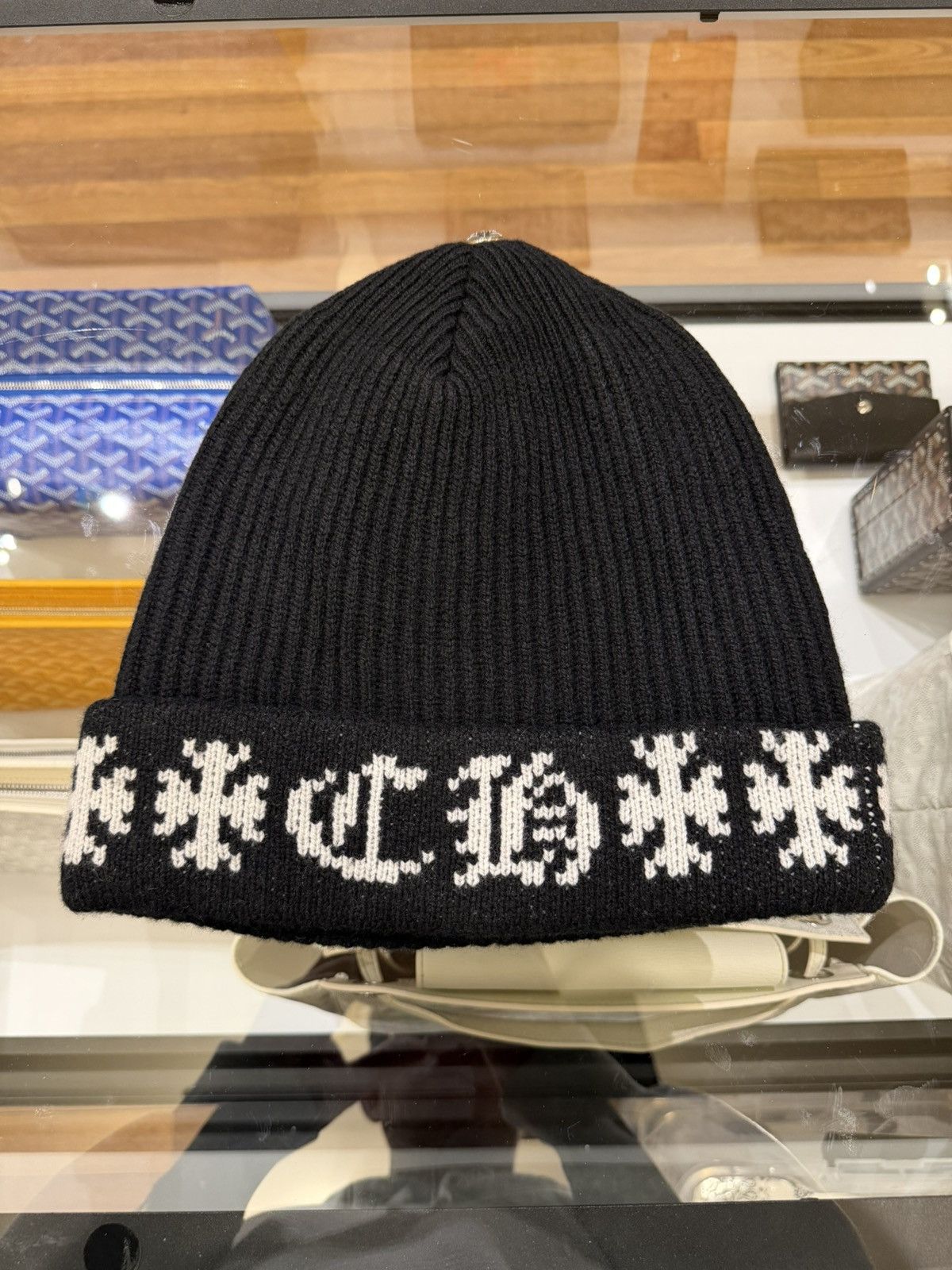 Chrome Hearts CHROME HEARTS BIG DADDY CASHMERE BLACK BEANIE | Grailed