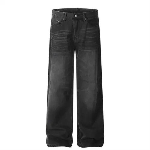 VIBE American loose wide-leg distressed washed gradient jeans Size US 35 - 1 Thumbnail