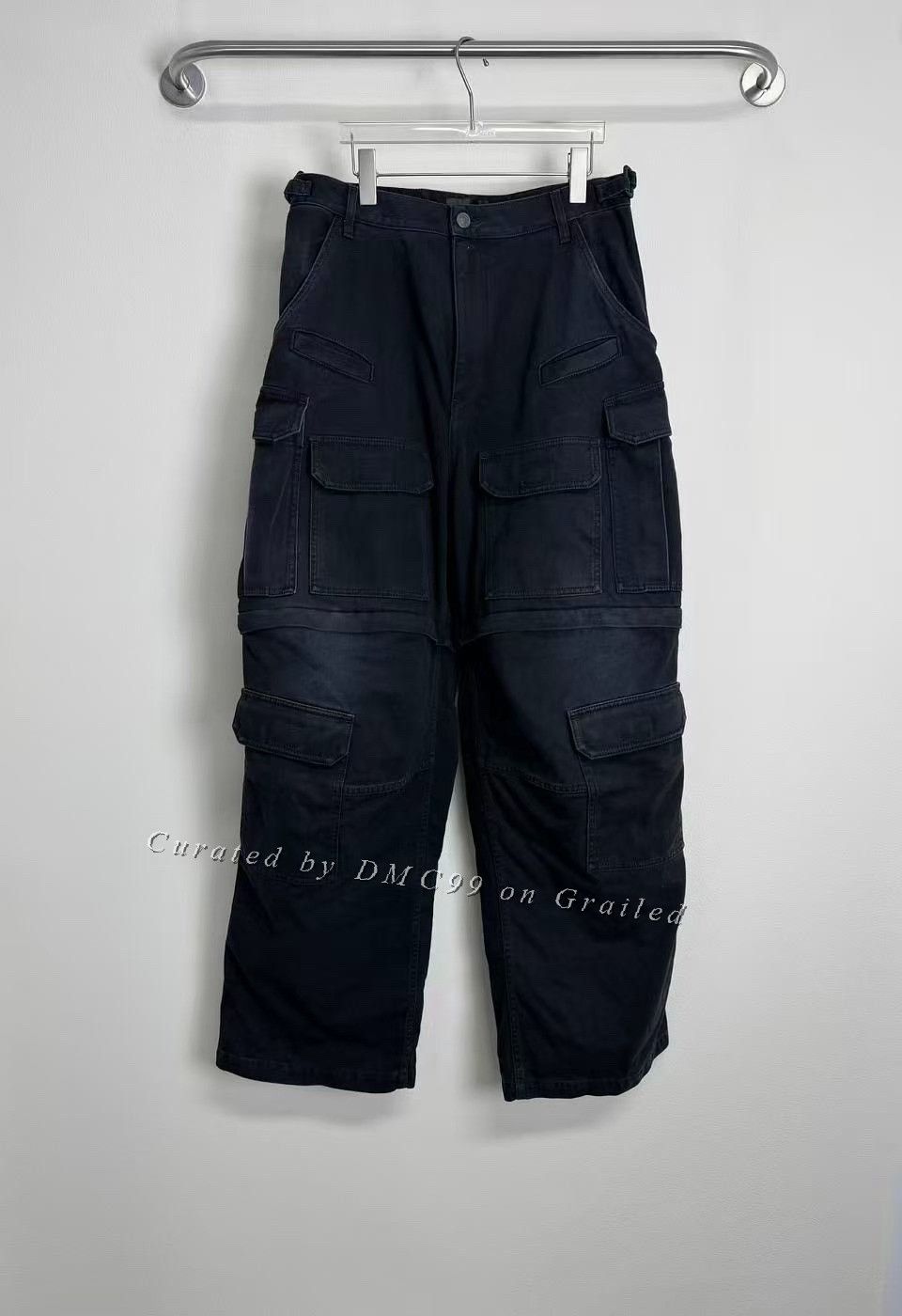 Balenciaga Balenciaga Washed Distressed Cargo Pants Size US 26 / EU 42 - 1 Thumbnail