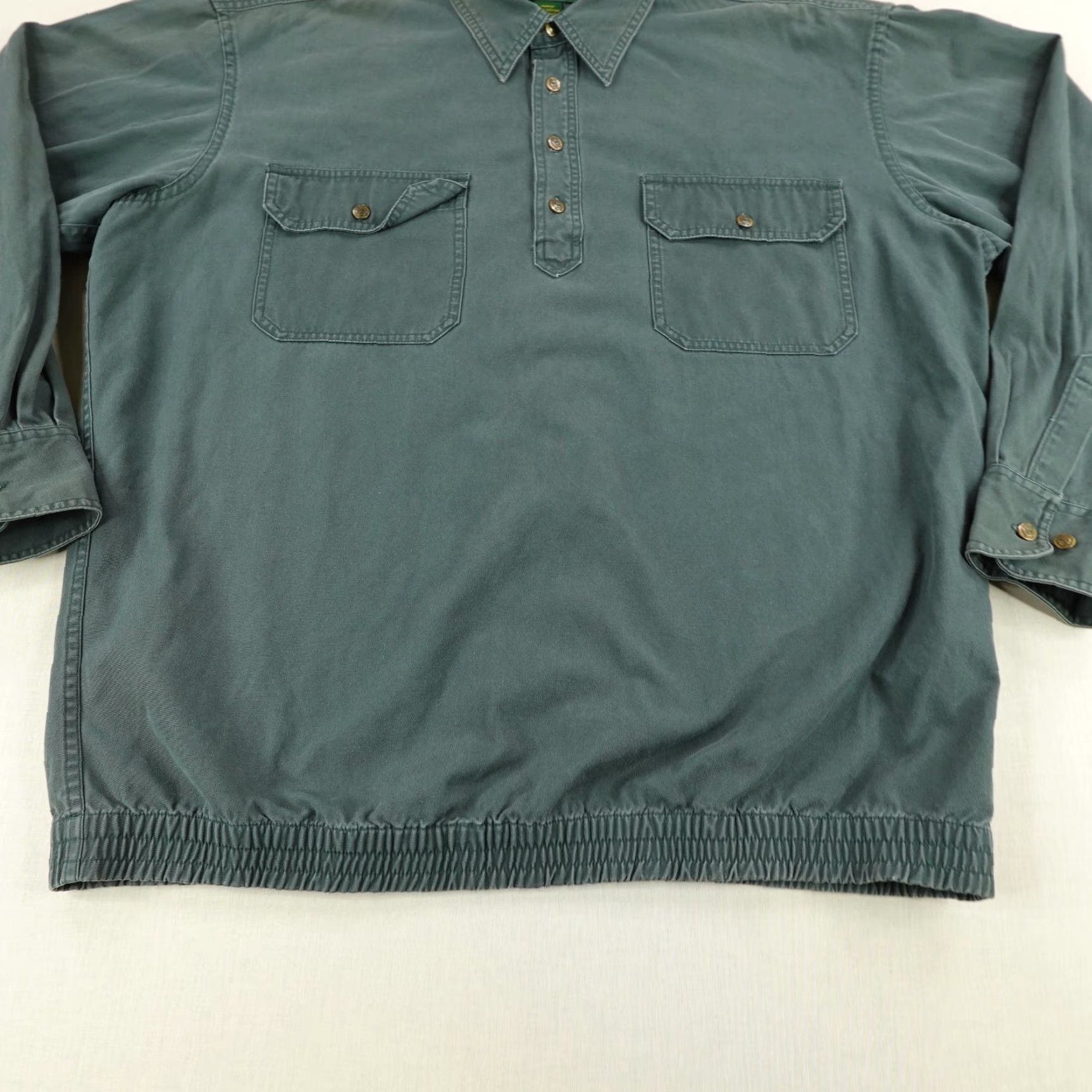 Vintage Cabela's Shirt Men XL Green Canvas Button-Up Outdoor Pocket Shirt Mens Size US XL / EU 56 / 4 - 3 Thumbnail