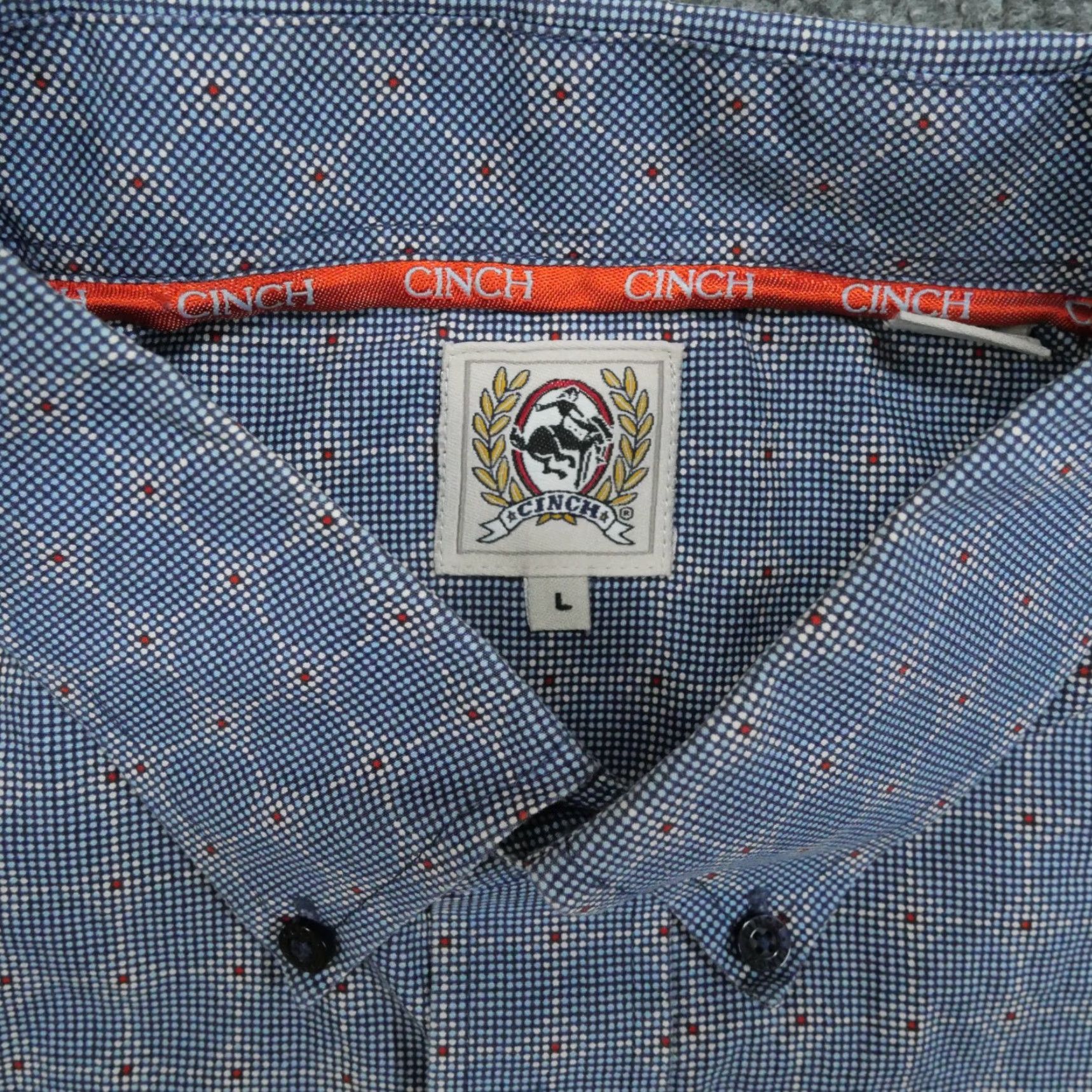 Vintage Cinch Shirt Mens L Blue Geometric Button-Up Long Sleeve Country Size US L / EU 52-54 / 3 - 5 Thumbnail