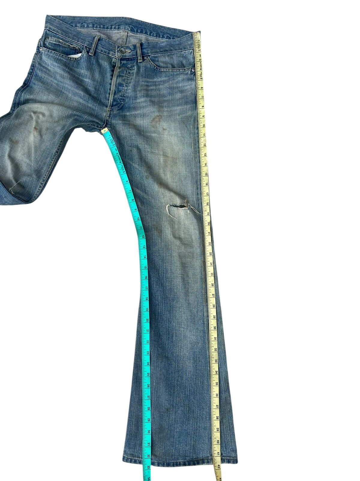 5351 POUR LES HOMMES Frog Denim Japan Distress Dirty Mud Denim Super Flare Jeans Size US 32 / EU 48 - 4 Thumbnail