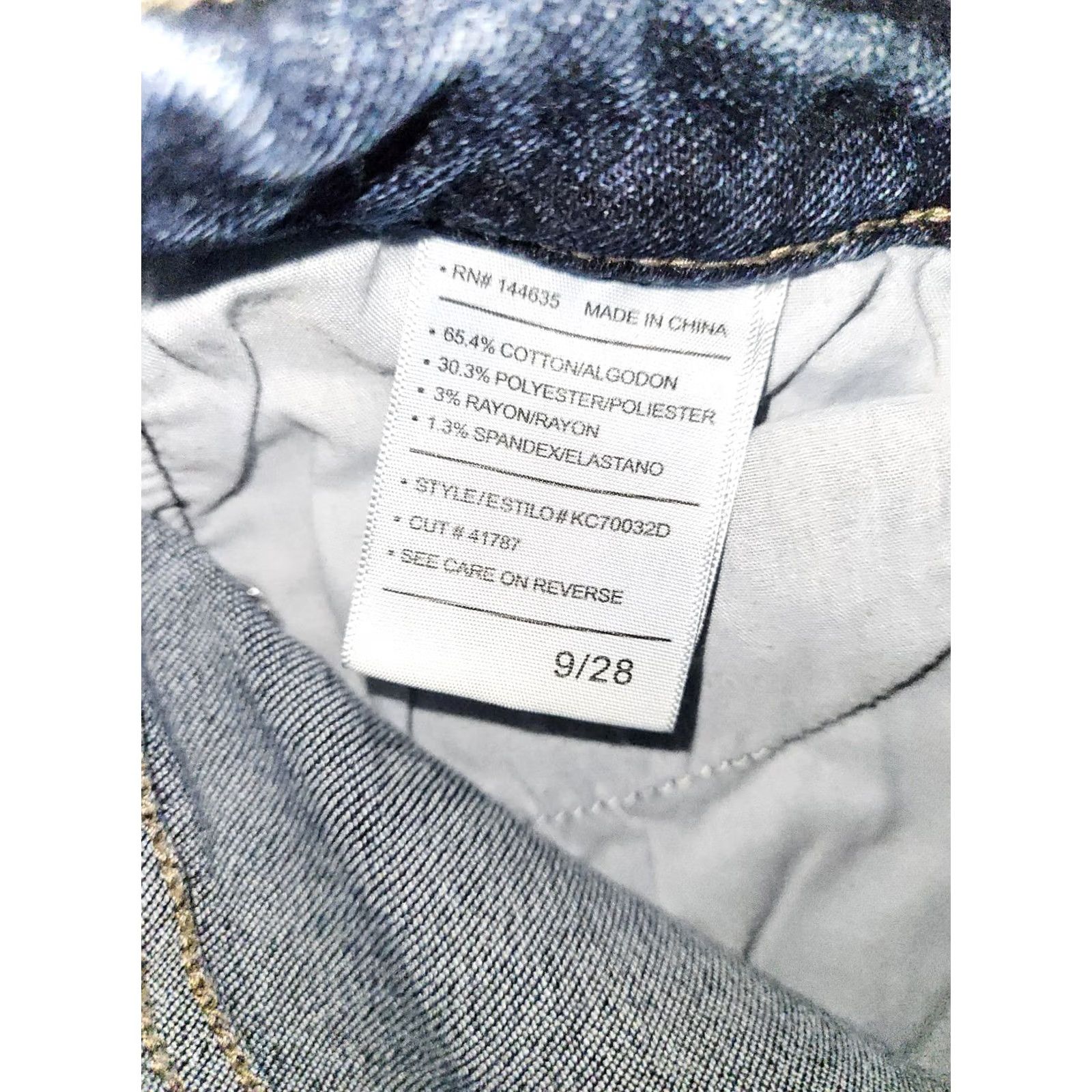 Vintage Kancan Straight Leg Jeans Women's 9 Regular Size 29 in Blue Denim Stretch Slit City Preppy HIGH RISE 27 in Inseam Mens Womens Girls Size 30" / US 8 / IT 44 - 3 Thumbnail