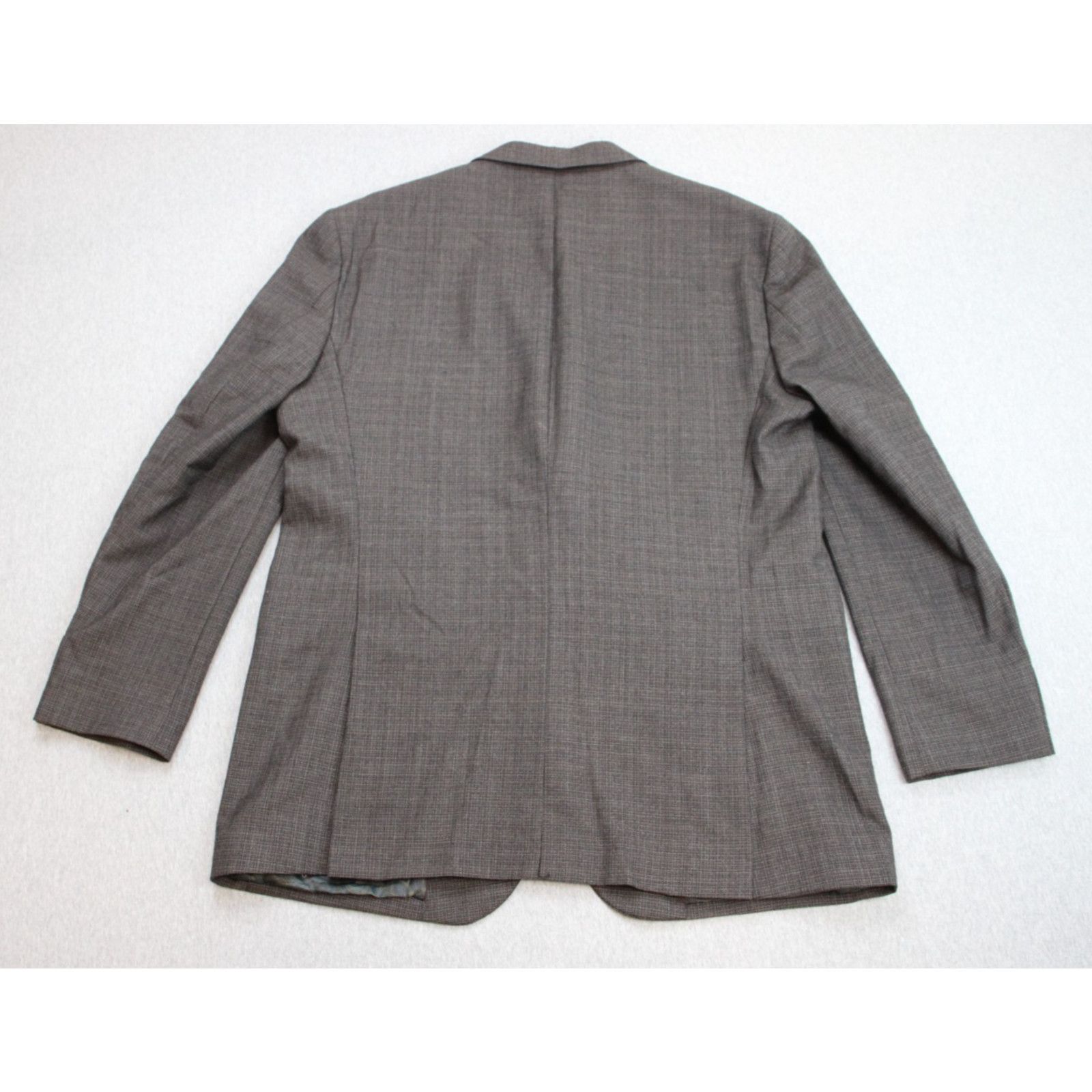 Jos. A. Bank Jos A Bank 1905 Blazer Mens 44L Brown Microcheck 100% Wool Size 44L - 3 Thumbnail
