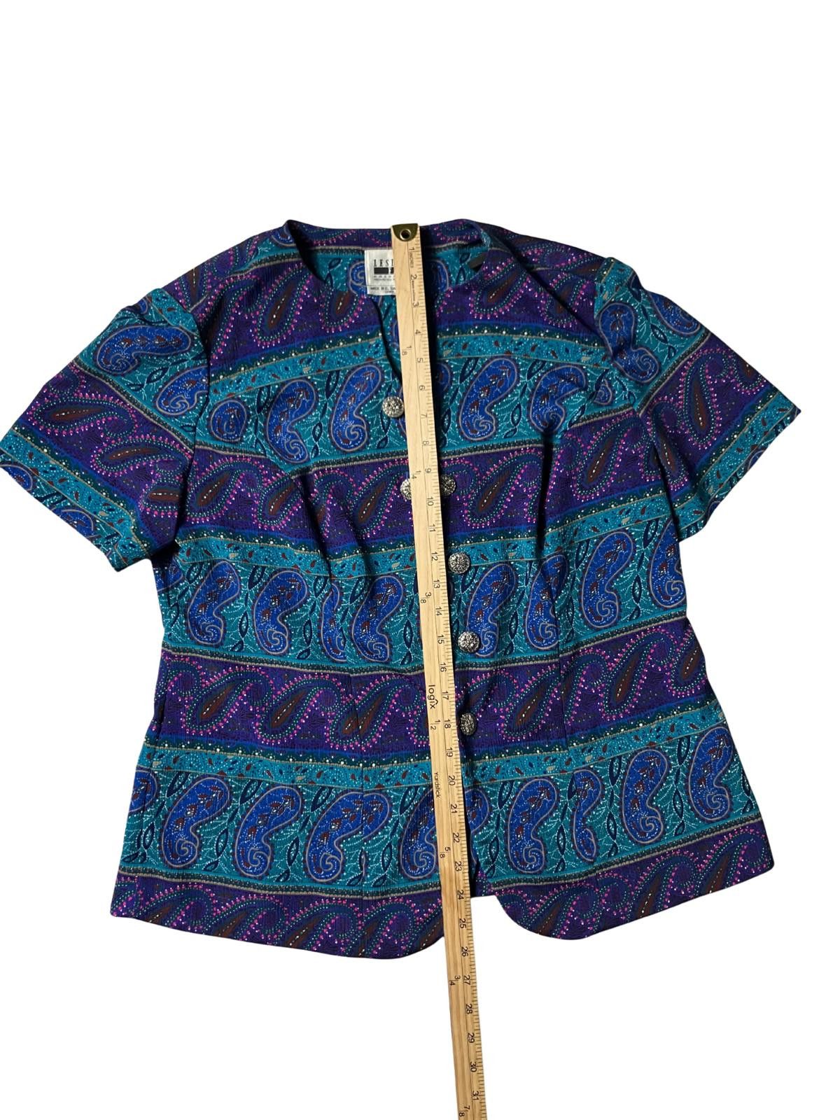 Other Leslie Fay Paisley Skirt Suit Set Petite 14WP Vintage Size XL / US 12-14 / IT 48-50 - 4 Thumbnail