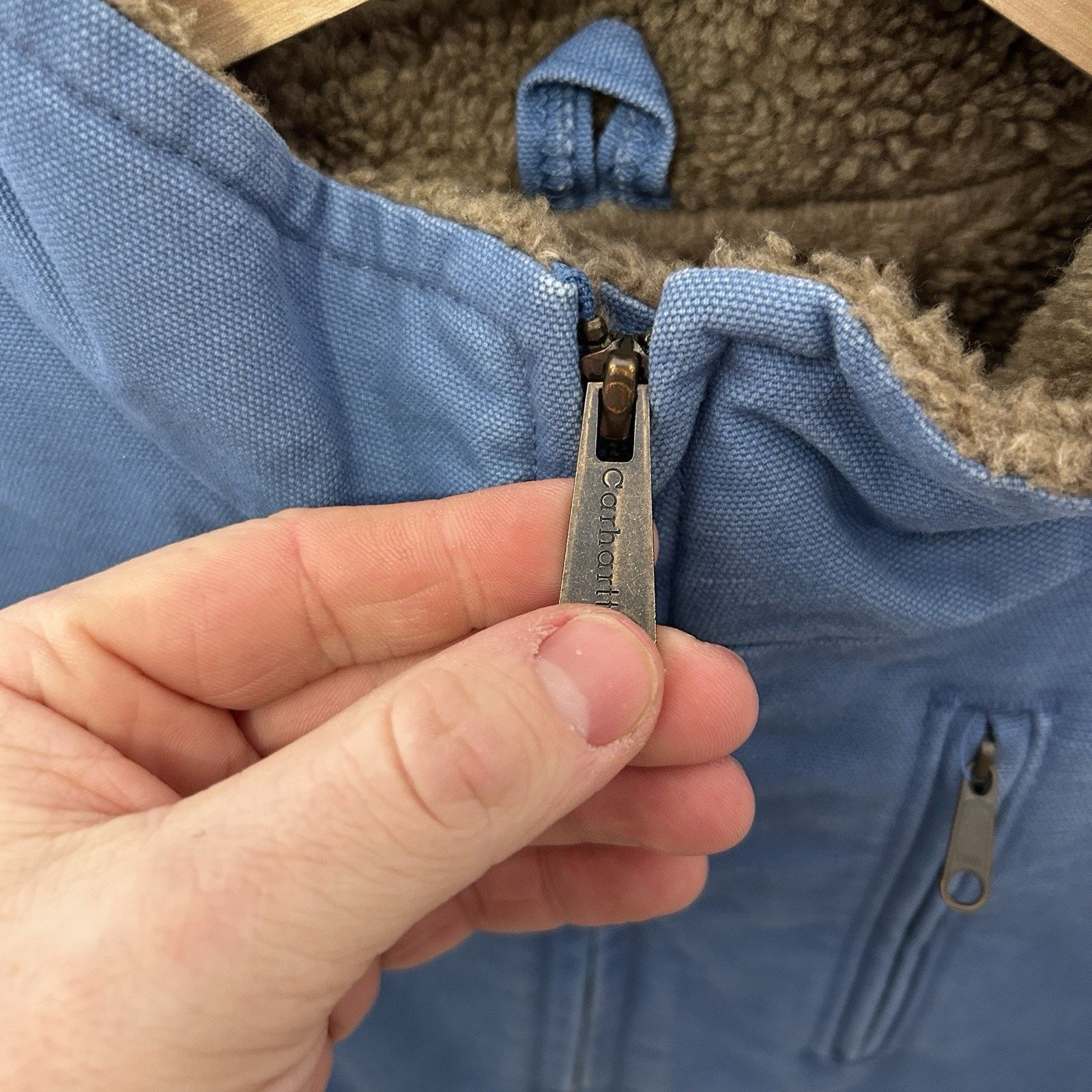 Carhartt Carhartt Sherpa-Lined Canyon Jacket “French Blue” WJ022 FHB Size L / US 10 / IT 46 - 15 Thumbnail