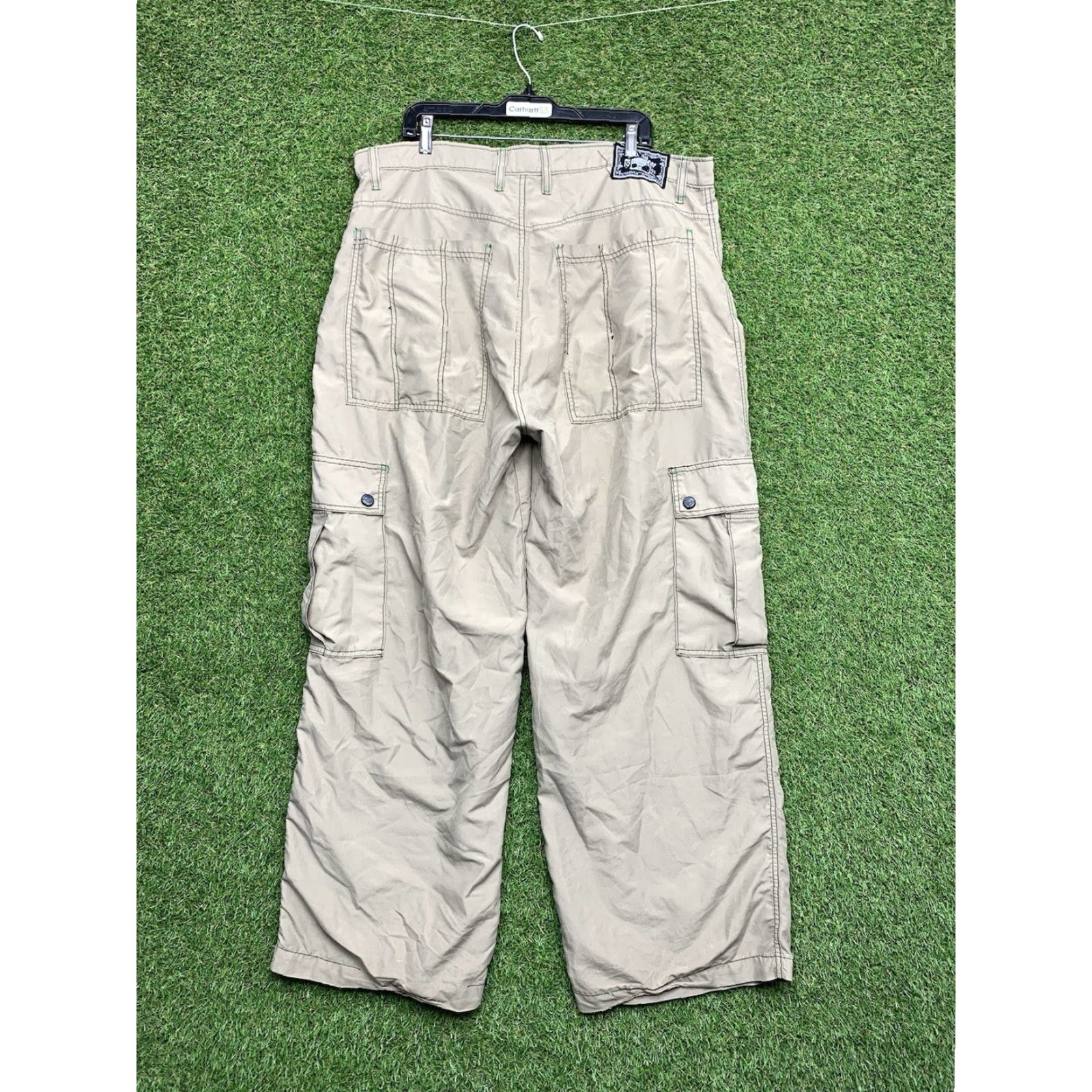 Vintage VINTAGE KIKWEAR Cargo Pants Mens 40 Pockets Skater Baggy 90s Y2K Streetwear Beige Cotton Relaxed Wide-Leg Pants Mens Size US 40 / EU 56 - 2 Thumbnail