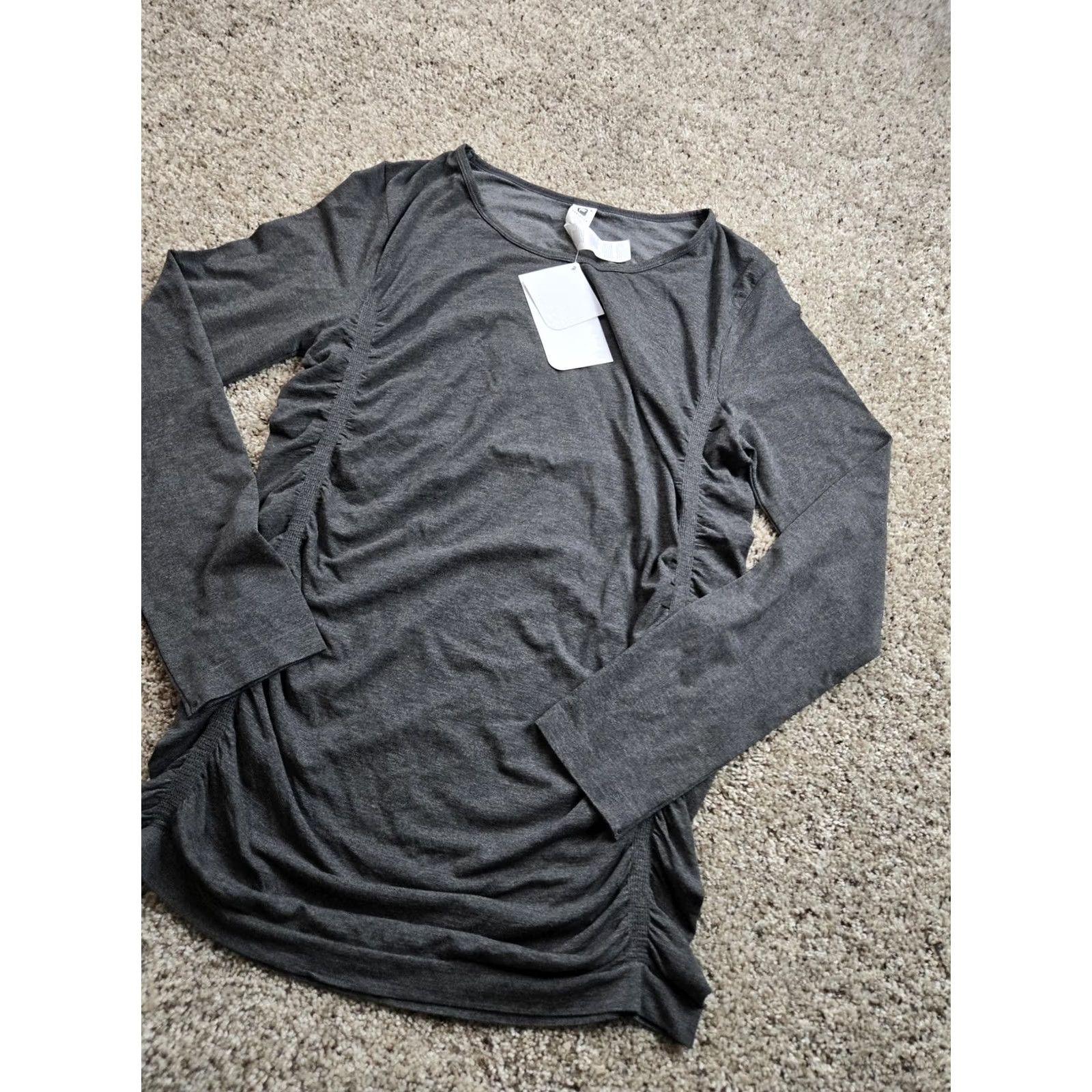Fabletics Fabletics Kathie Seamless Ruched Top Womens XL Gray Long Sleeve Athletic Shirt Size XL / US 12-14 / IT 48-50 - 2 Thumbnail