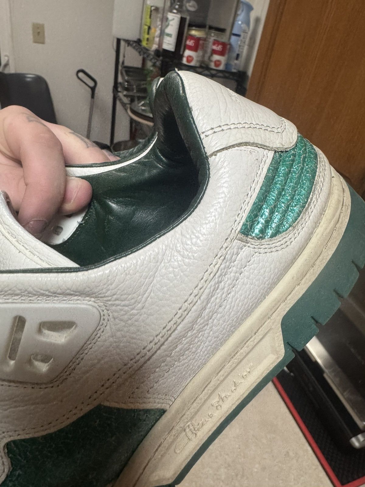 Acne Studios Acne Studios LowTop Pop Sneakers - Size 45 - White/Green Size US 12 / EU 45 - 8 Thumbnail