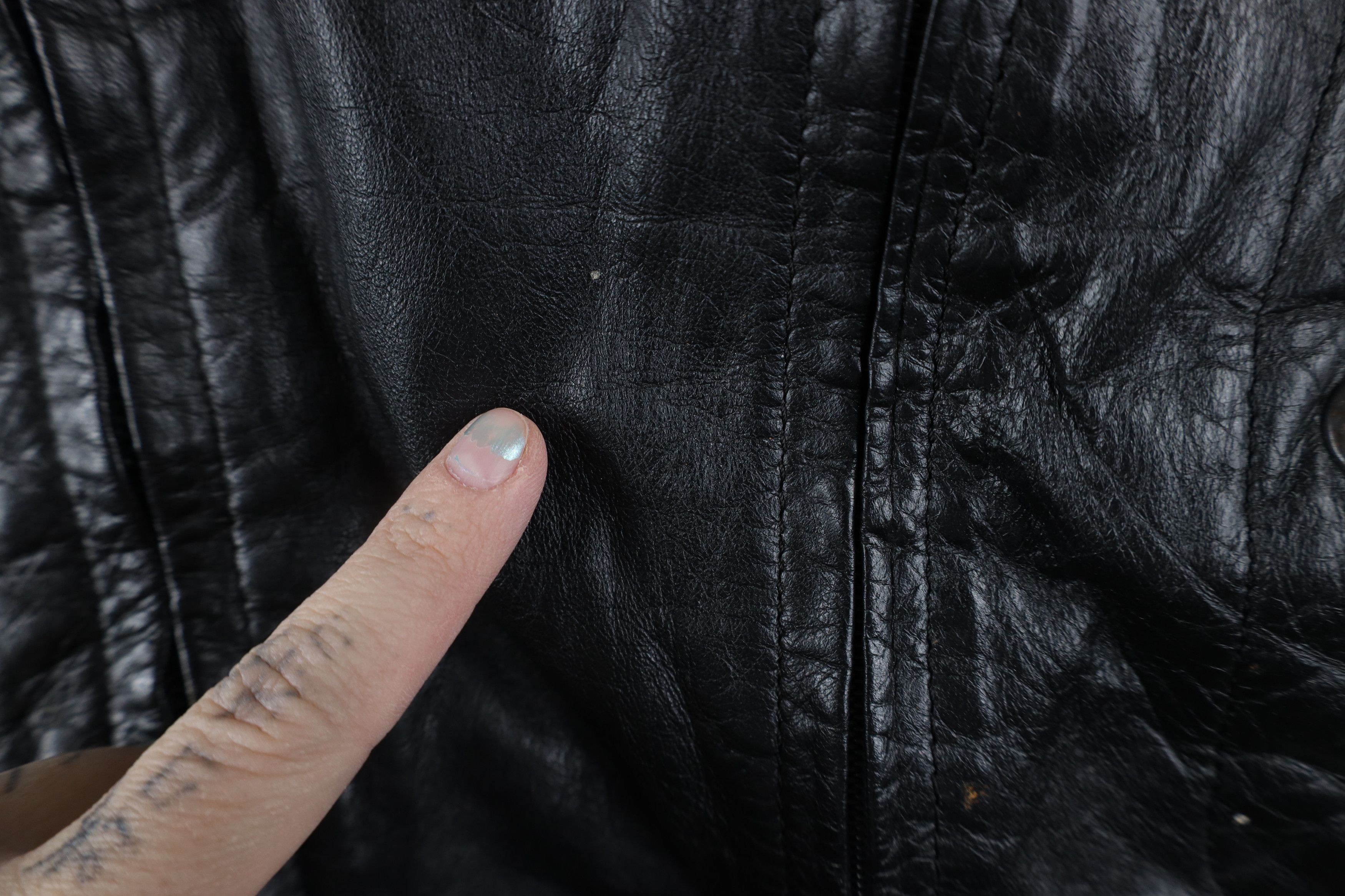 Vintage Vintage 90s Streetwear Fire Flames Leather Bomber Jacket Size XL / US 12-14 / IT 48-50 - 5 Thumbnail