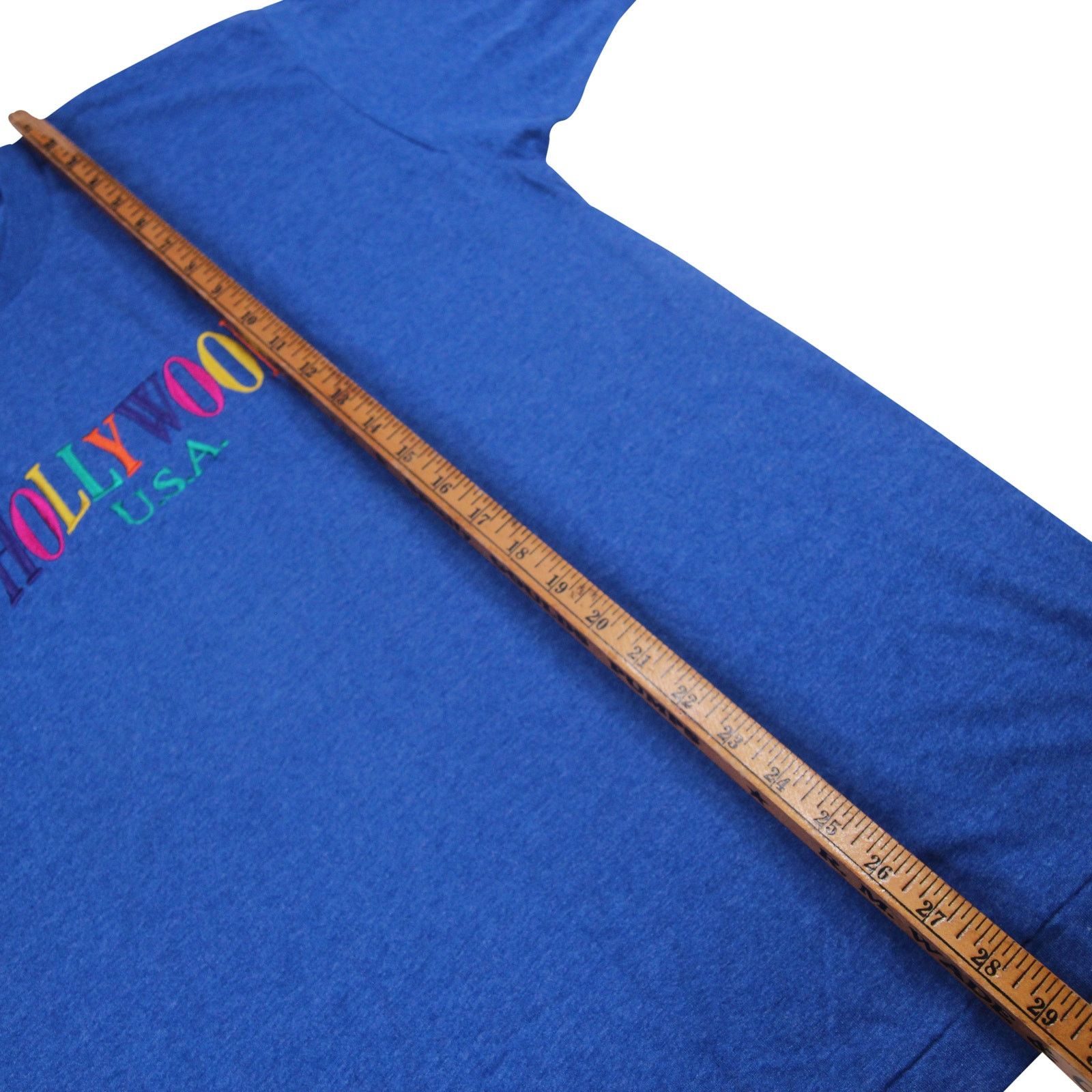Fruit Of The Loom × Vintage Vintage Hollywood Rainbow Spellout Embroidered T Shirt Size US L / EU 52-54 / 3 - 6 Thumbnail