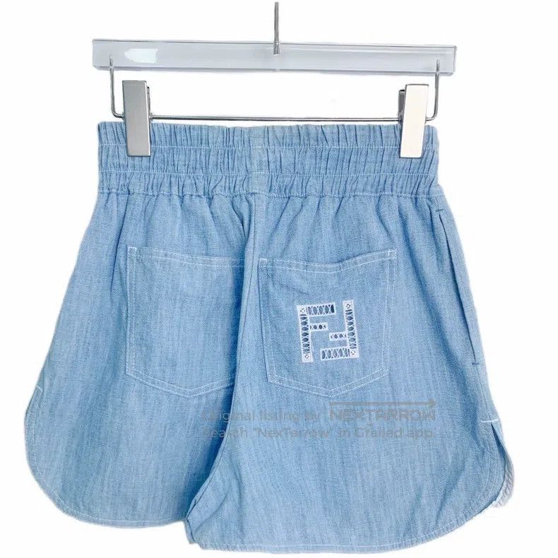Fendi Fendi Light Blue Logo Letter Cut-Out Embroidered Cotton Ca Size 42" / US 20 - 2 Thumbnail