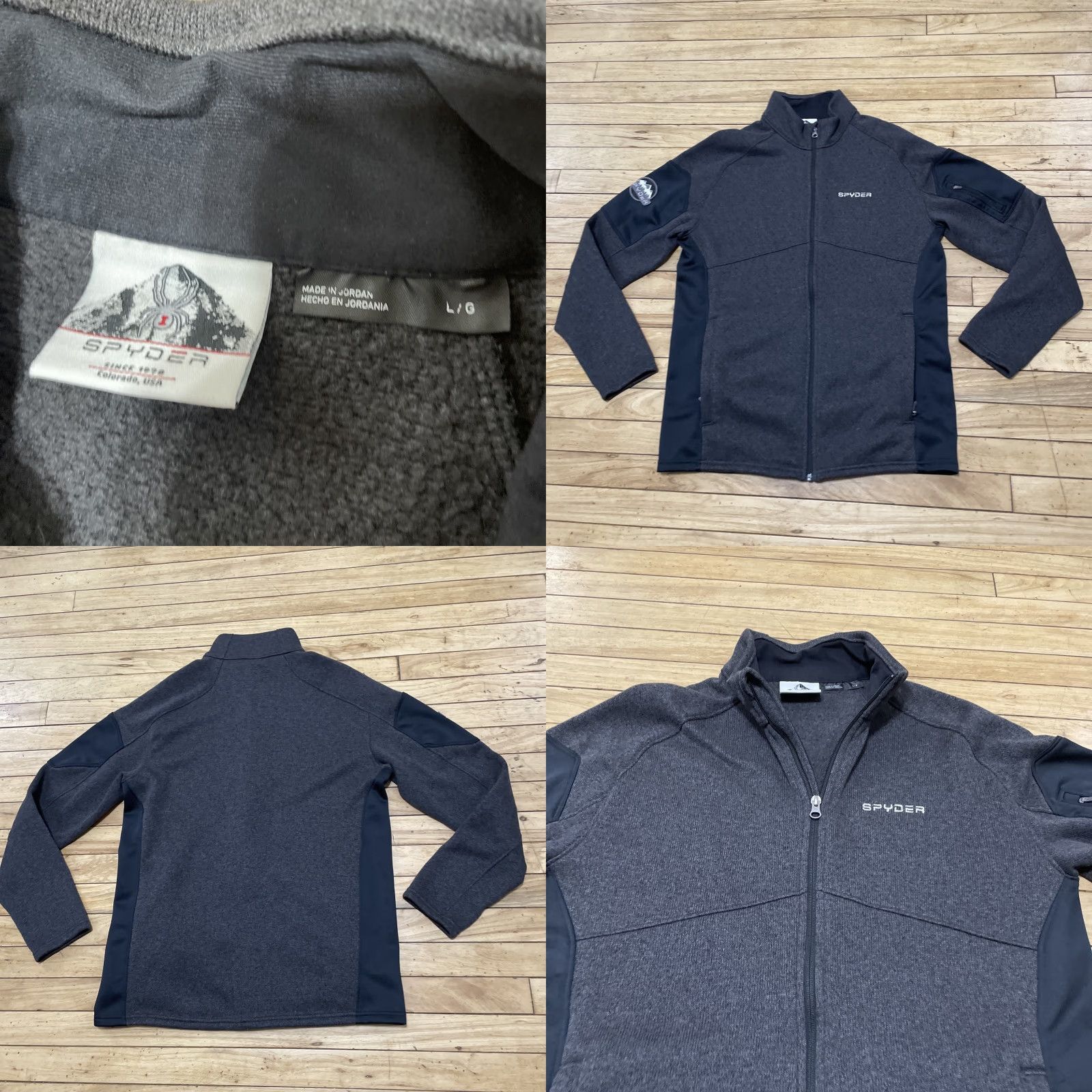 Spyder Spyder Full Zip Jacket Men L Gray Black Knit Athletic Layer Warm Size US L / EU 52-54 / 3 - 9 Thumbnail
