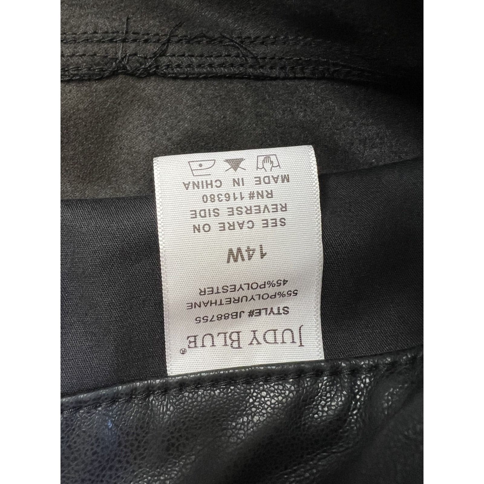Judy Blue Judy Blue Faux Leather Front Black Straight Fit Jeans Women Size 36" / US 14 / IT 50 - 9 Thumbnail
