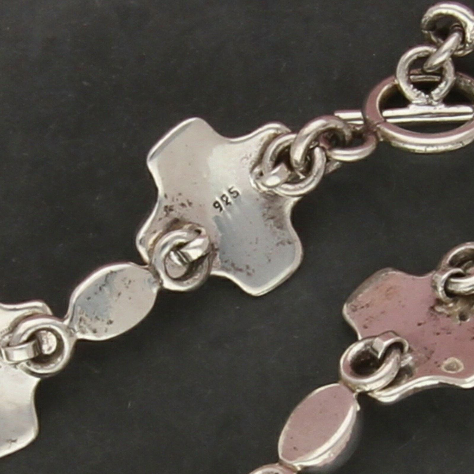 Sterling Silver sterling silver black & white cross toggle bracelet size 7in Size ONE SIZE - 3 Thumbnail