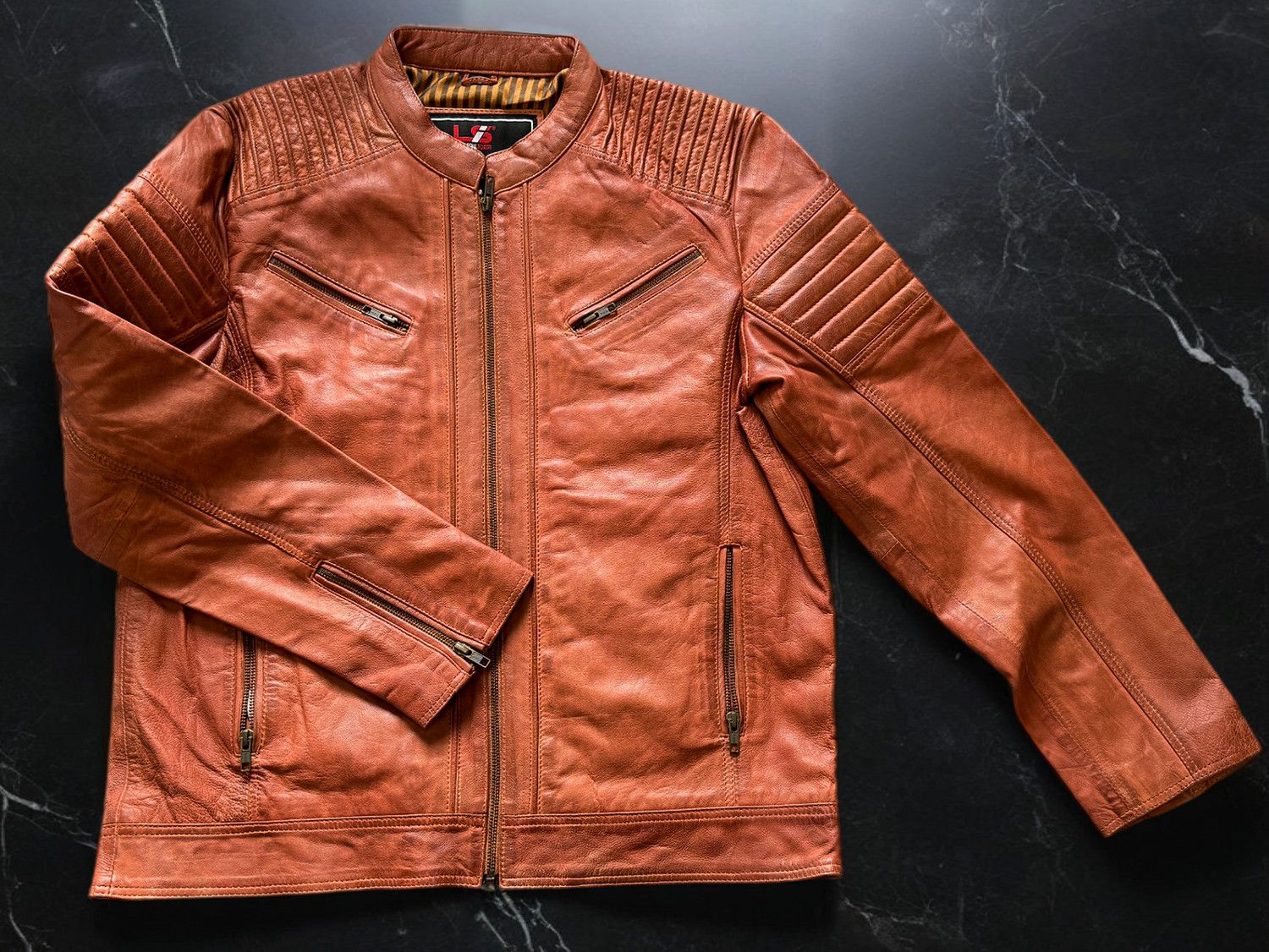 Genuine Leather × Vintage New genuine leather jacket vintage style Size US L / EU 52-54 / 3 - 1 Thumbnail