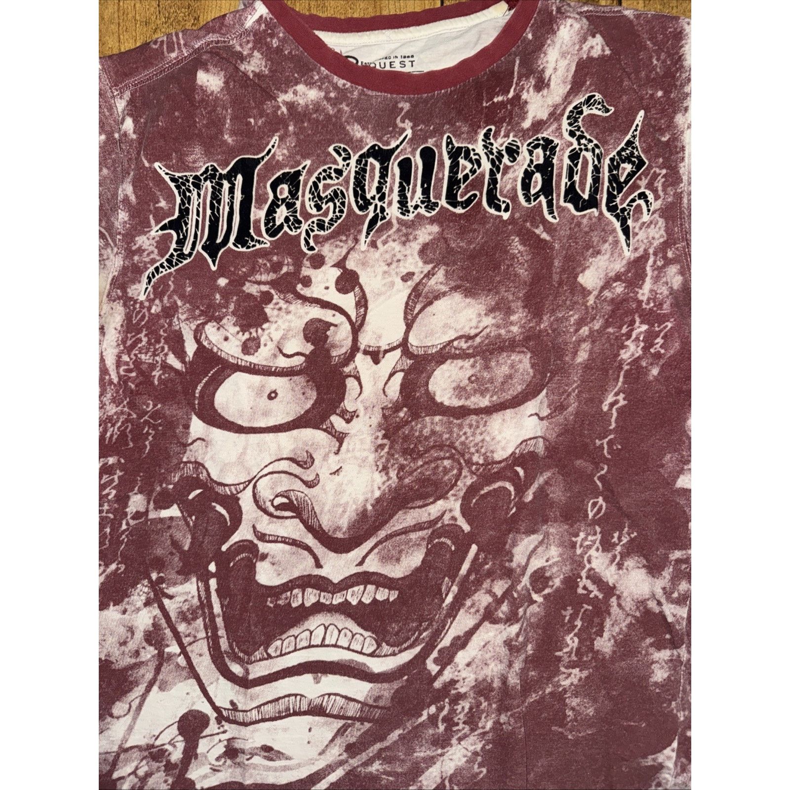 Band Tees × Vintage Masquerade Y2K Style Red All Over Print Graphic T-Shirt M Size US M / EU 48-50 / 2 - 2 Thumbnail