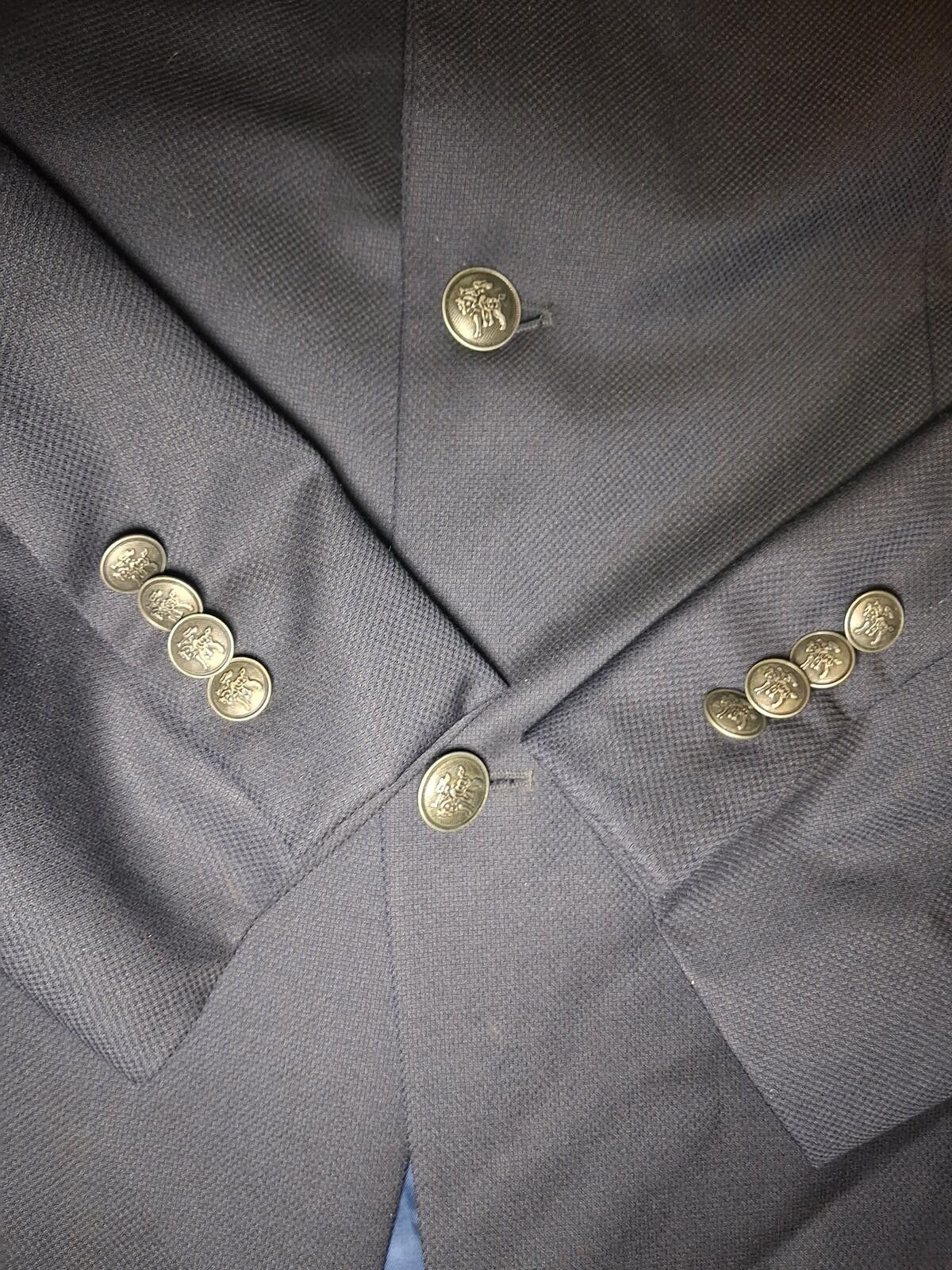 Hart Schaffner Marx Hart Schaffner Marx Blazer Mens 39L Navy Gold Buttons Wool Size 40R - 6 Thumbnail