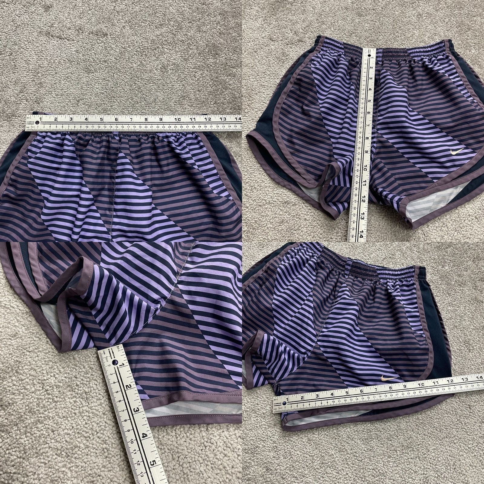 Nike Nike Dri-Fit Active Shorts Womens Small Purple Striped Athletic Running Gym 24x3 Size 28" / US 6 / IT 42 - 8 Thumbnail
