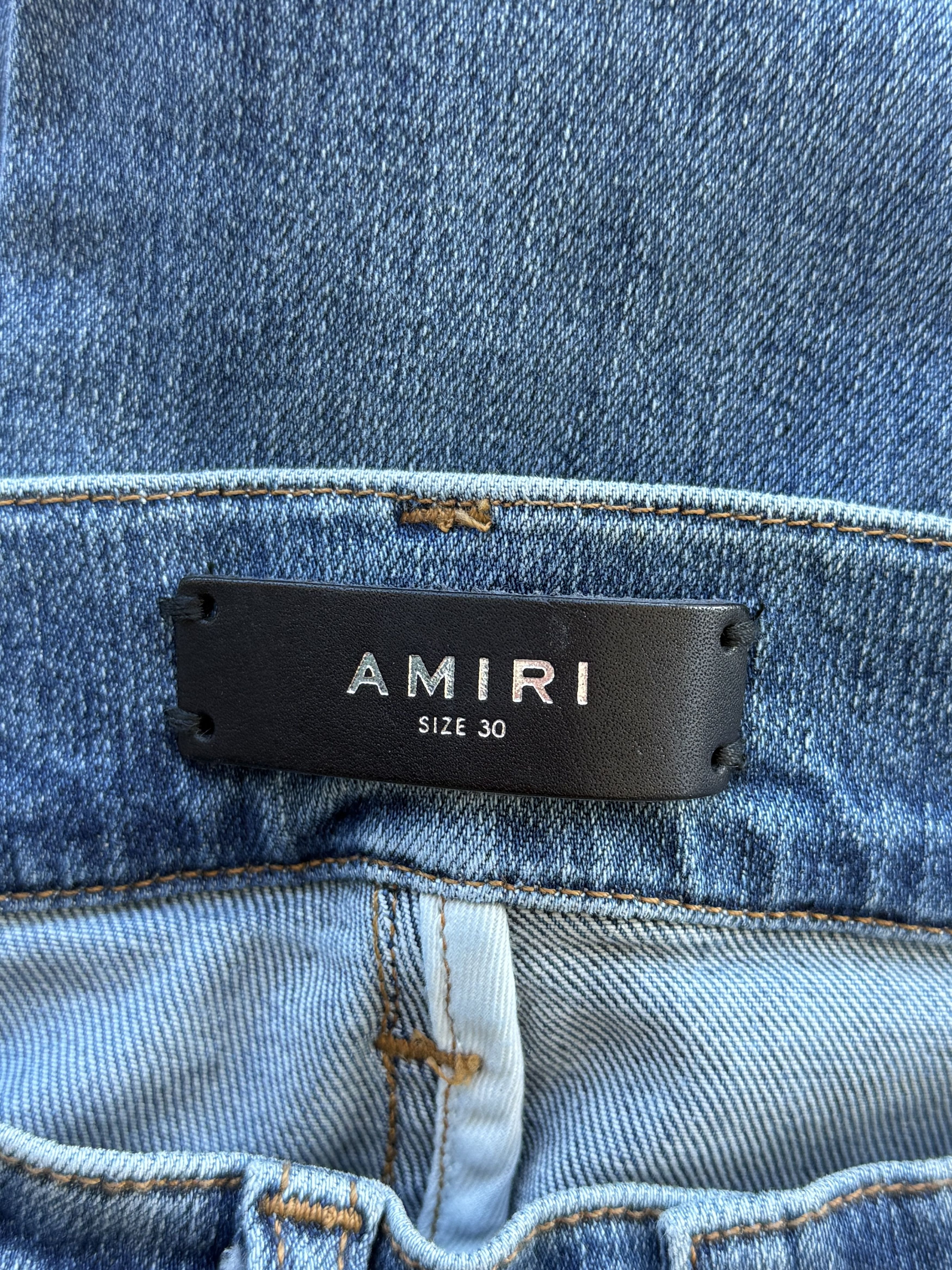 Amiri Amiri Clay Indigo Multicolor Patch Distressed Jeans Size US 30 / EU 46 - 3 Thumbnail