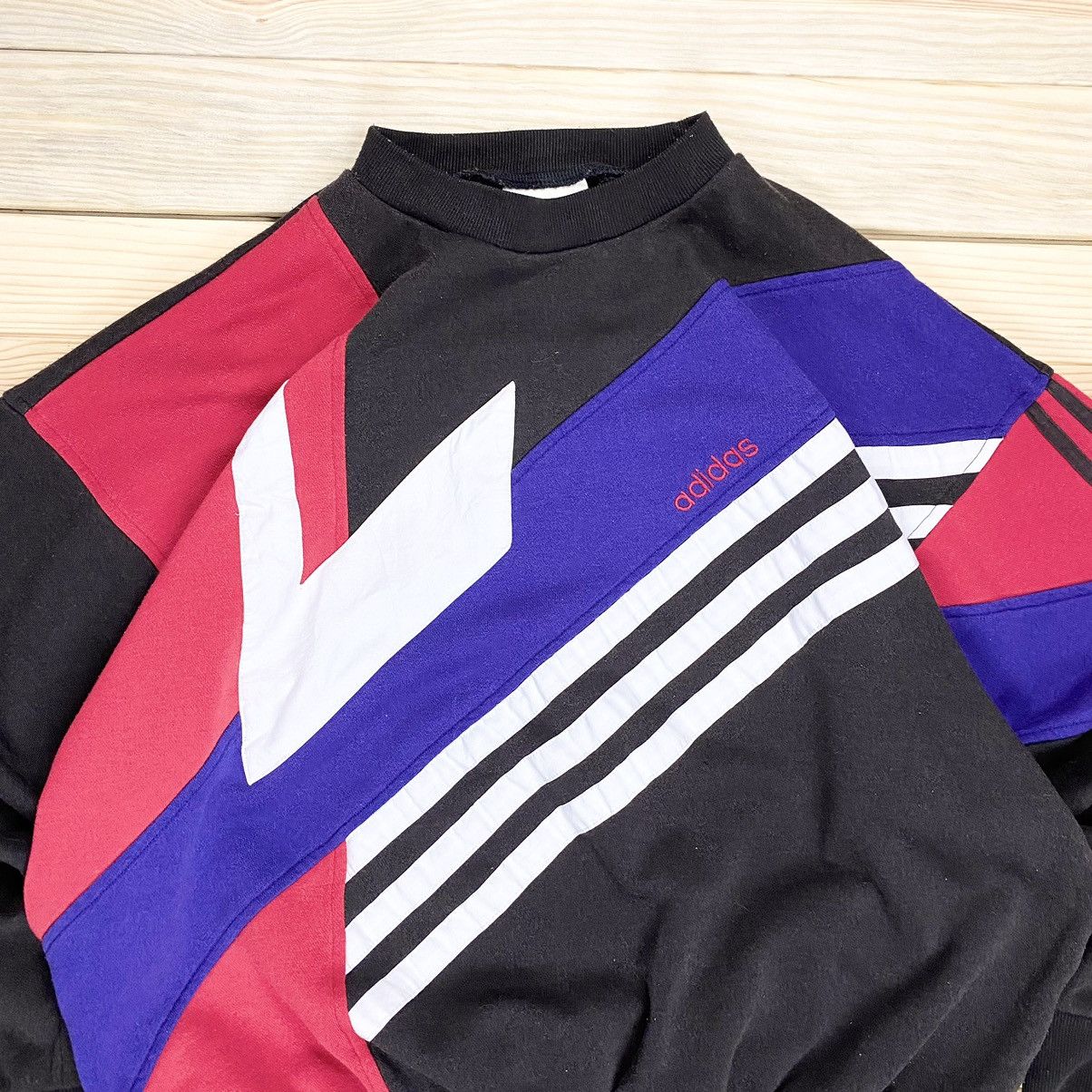 Adidas × Vintage 💥Vintage💥Adidas Originals Sweatshirt Faded Three Striped Size US L / EU 52-54 / 3 - 4 Thumbnail