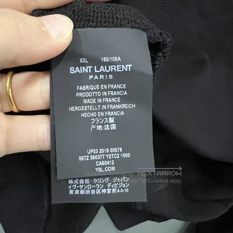Saint Laurent Paris Saint Laurent Paris Black drawstring hoodie Size US XXL / EU 58 / 5 - 3 Thumbnail
