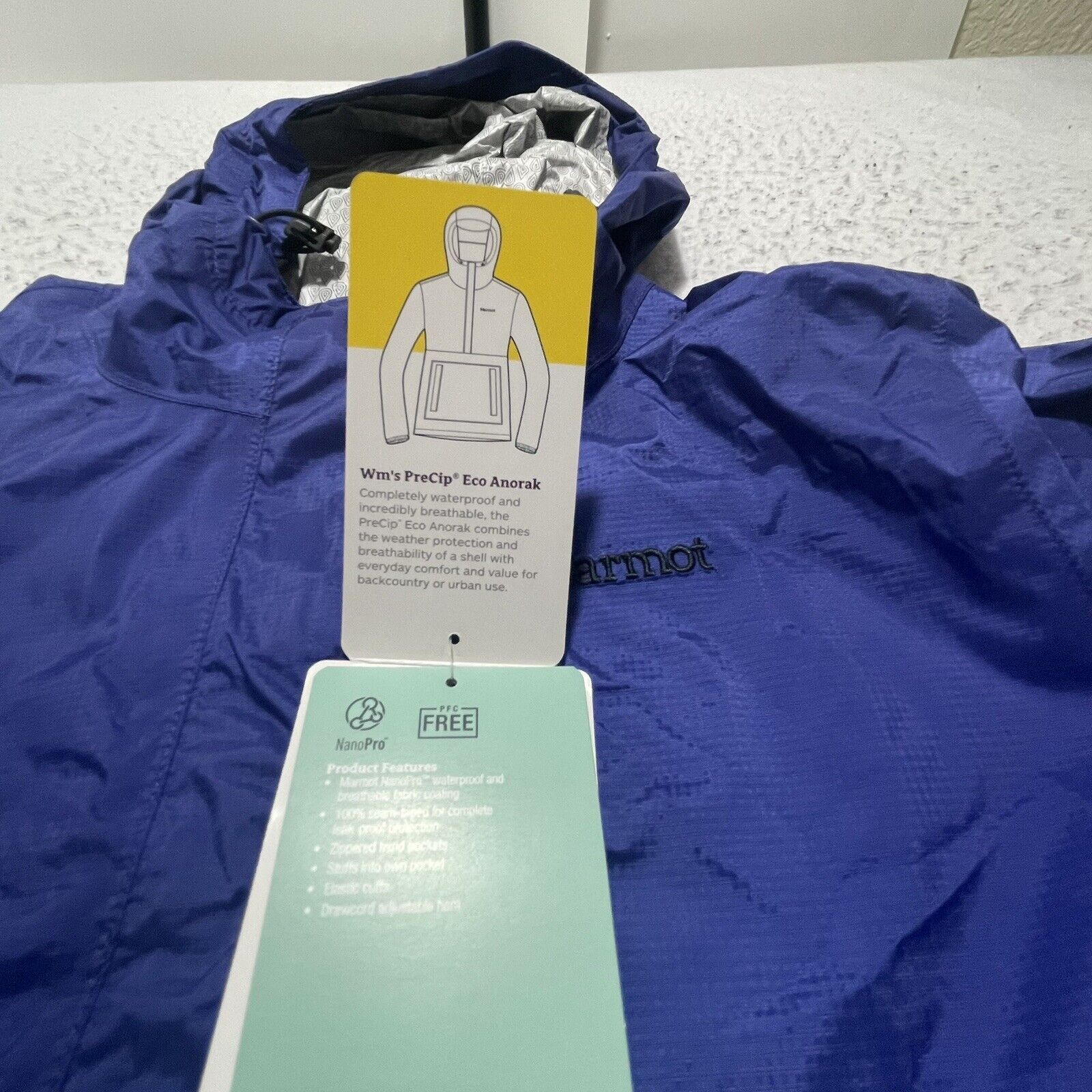 Marmot Marmot PreCip Eco Anorak 1/2 Zip Hooded Windbreaker Jacket Size XS / US 0-2 / IT 36-38 - 15 Thumbnail