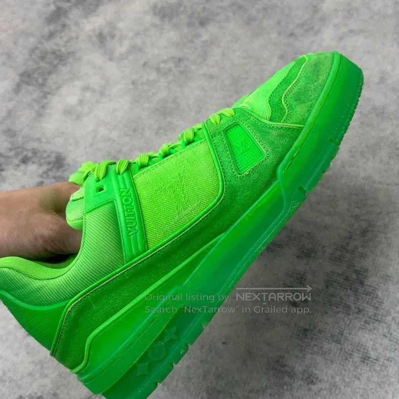 Louis Vuitton Louis Vuitton Trainer Monogram Denim Fluorescent Green sho Size US 7.5 / EU 40-41 - 7 Thumbnail