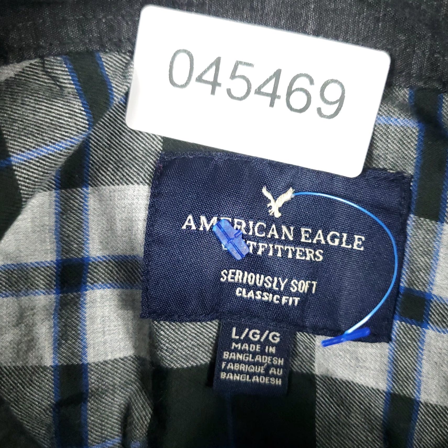 American Eagle Outfitters American Eagle Outfitters Shirt Adult Large Gray Plaid Button-Up Long Sleeve Cotton Casual Mens Size US L / EU 52-54 / 3 - 6 Thumbnail
